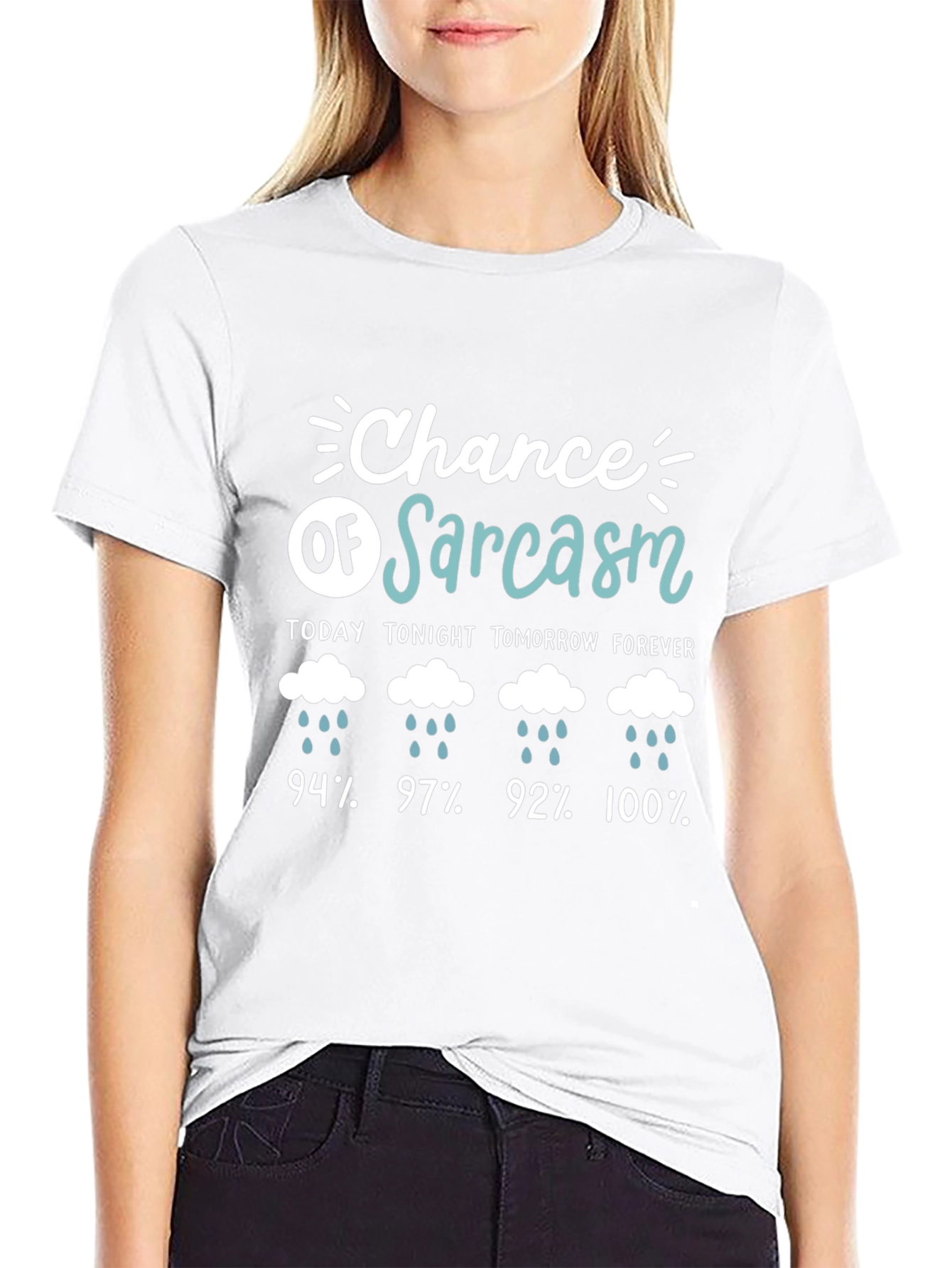 Chance of Sarcasm T-Shirt Funny Weather Humor Tee
