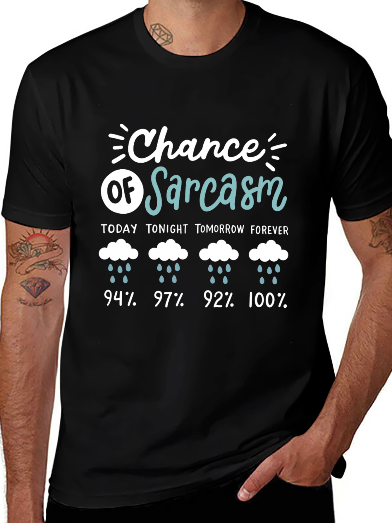 Chance of Sarcasm T-Shirt Funny Weather Humor Tee