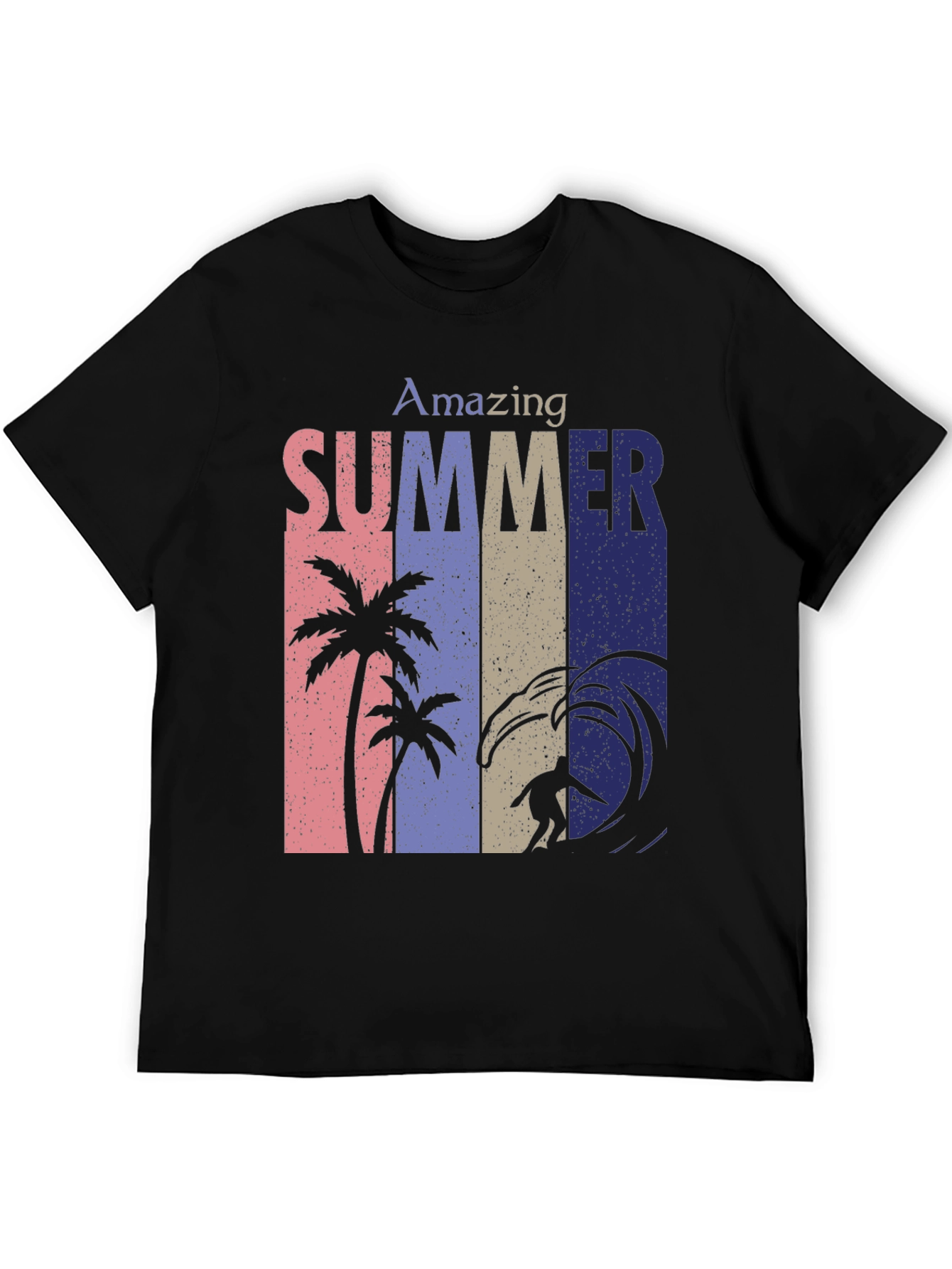Amazing Summer Graphic Tee - Surf & Palm Design