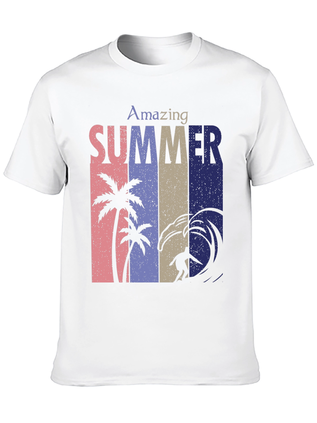 Amazing Summer Graphic Tee - Surf & Palm Design