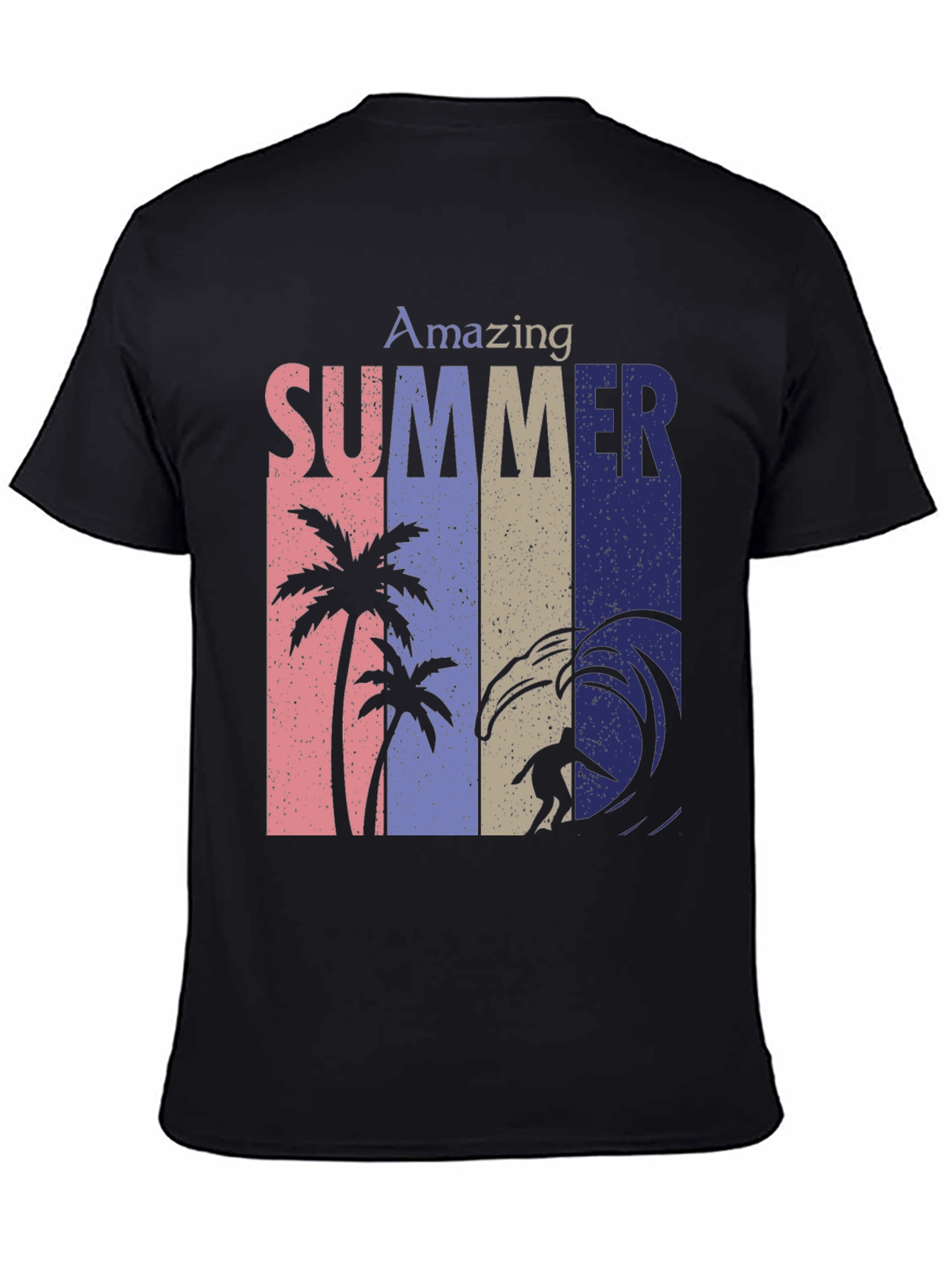 Amazing Summer Graphic Tee - Surf & Palm Design