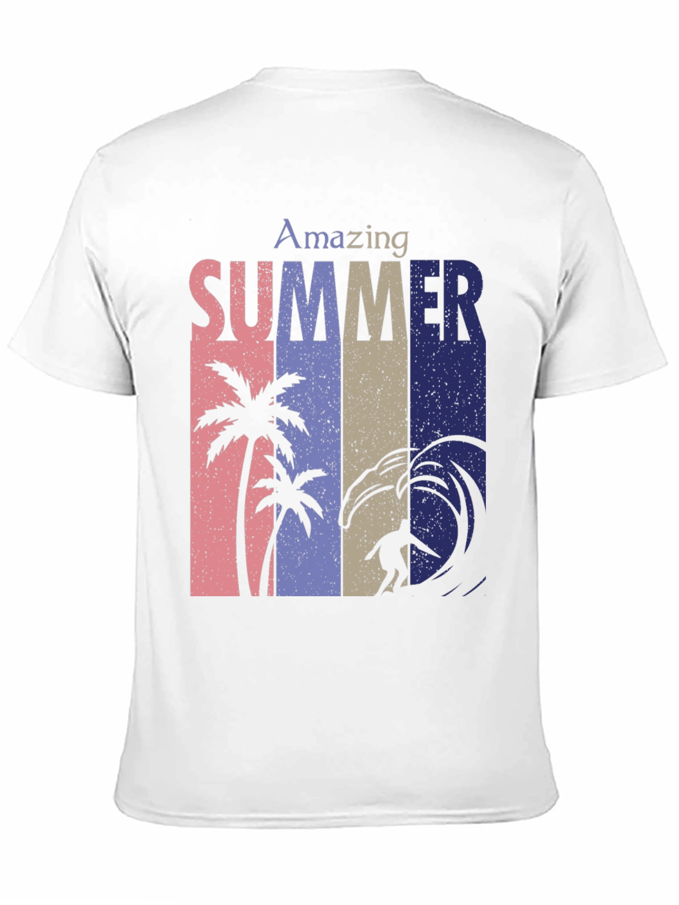 Amazing Summer Graphic Tee - Surf & Palm Design