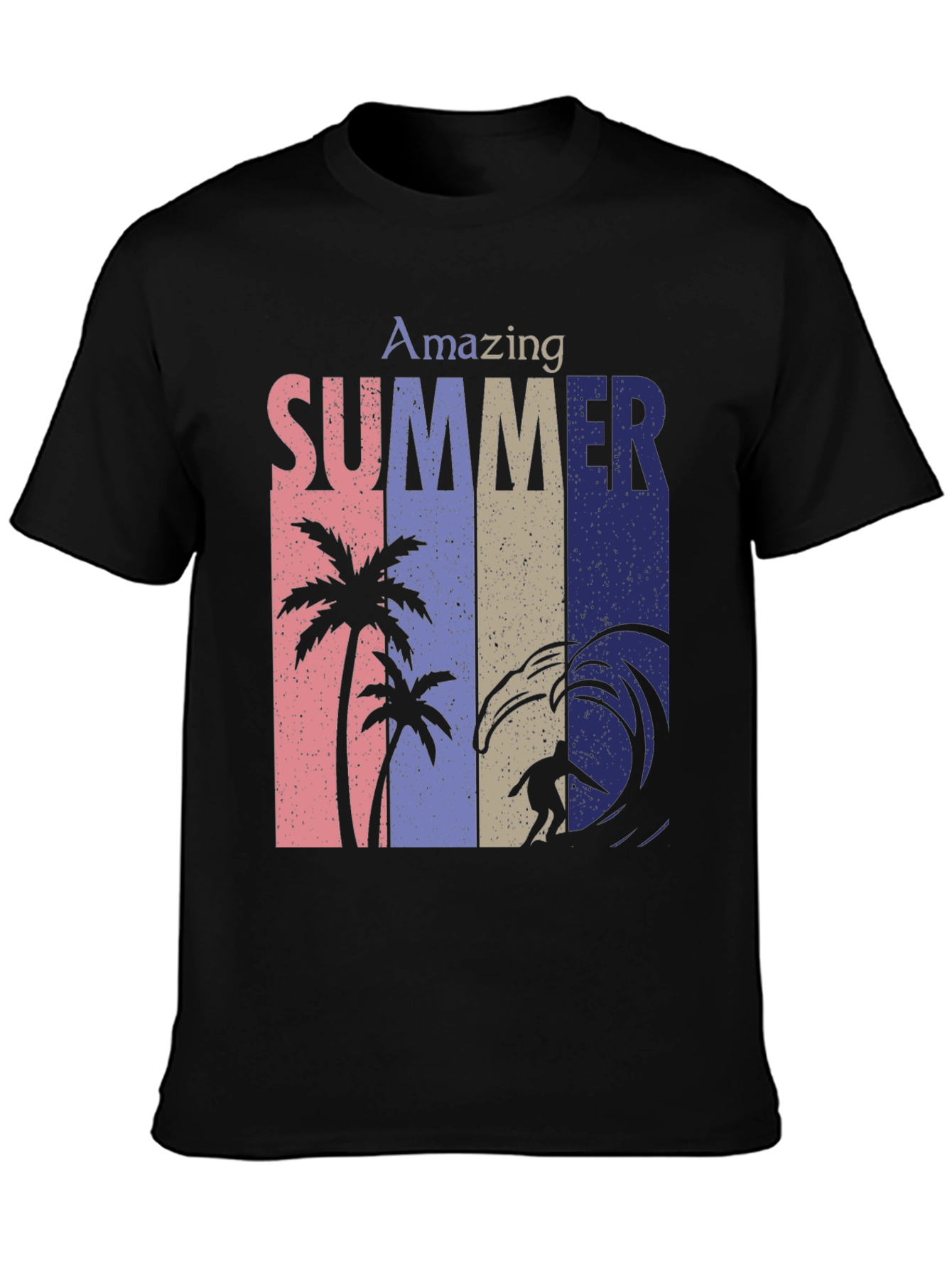 Amazing Summer Graphic Tee - Surf & Palm Design