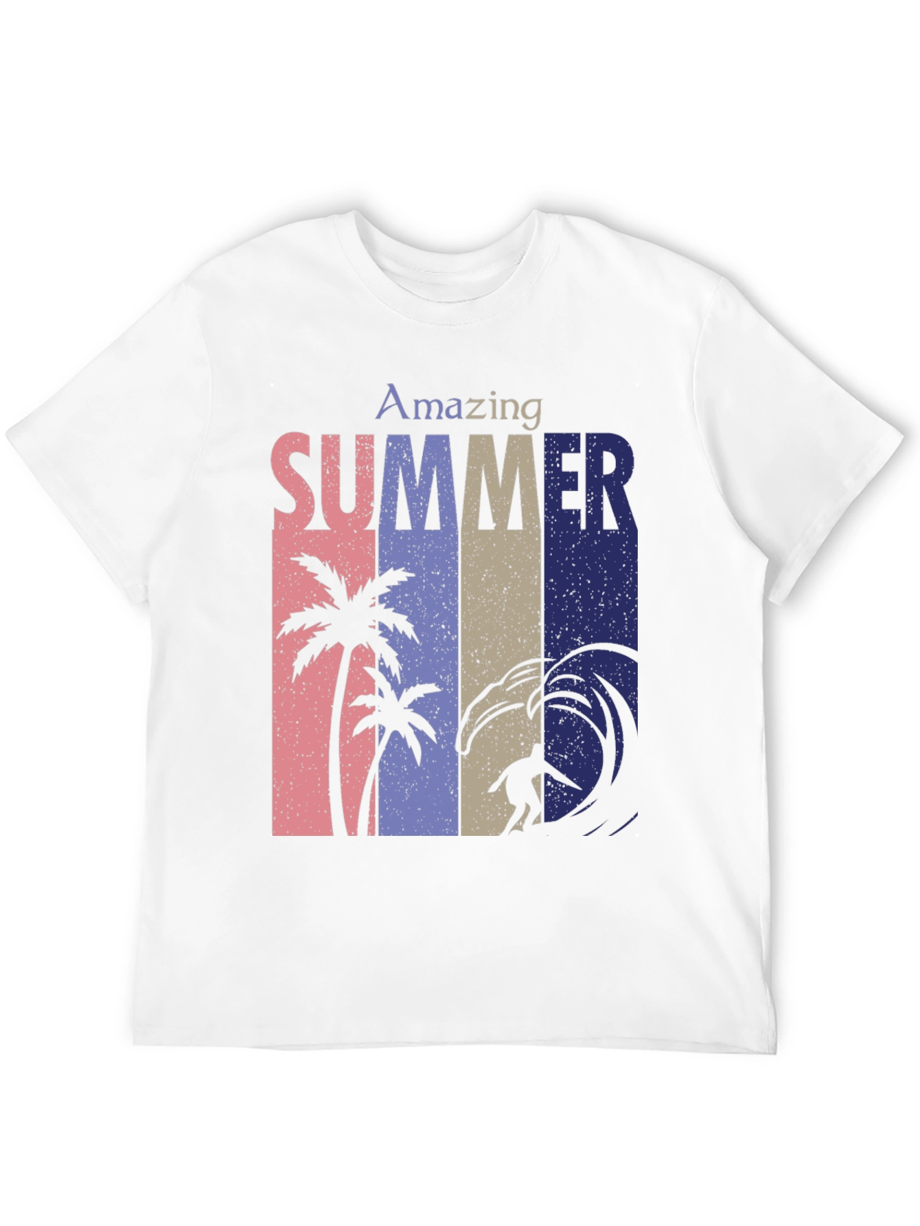 Amazing Summer Graphic Tee - Surf & Palm Design