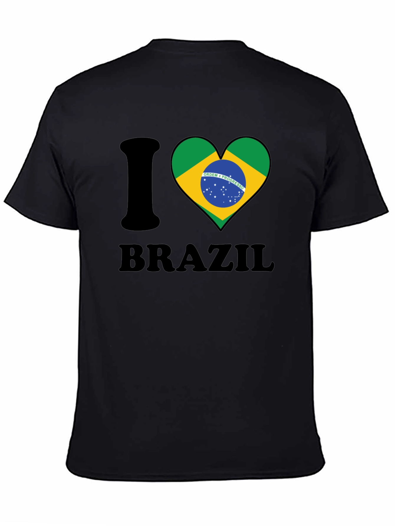 I Love Brazil T-Shirt Flag Heart Graphic Tee