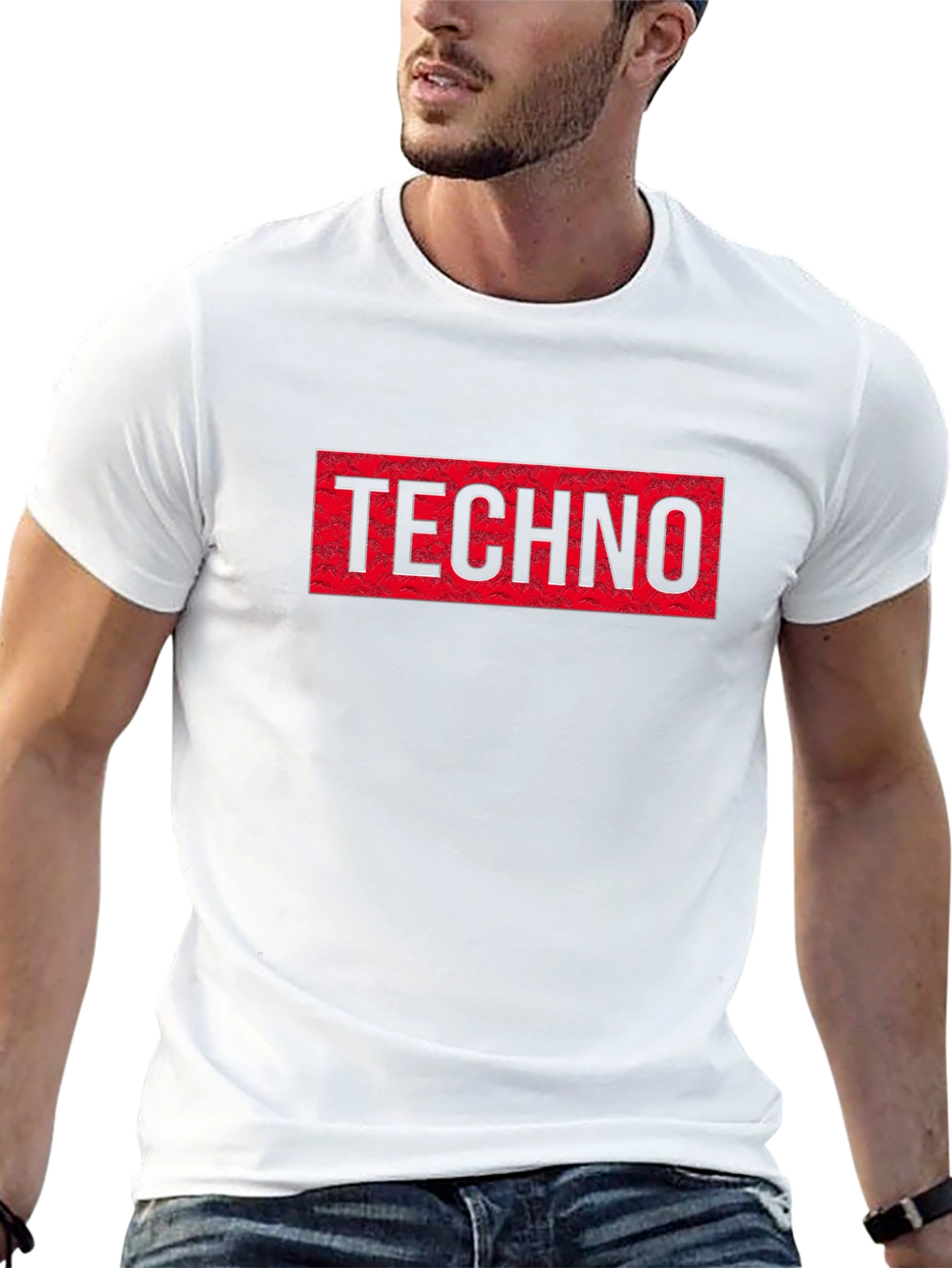 Techno T-Shirt: Red Diamond Plate Graphic