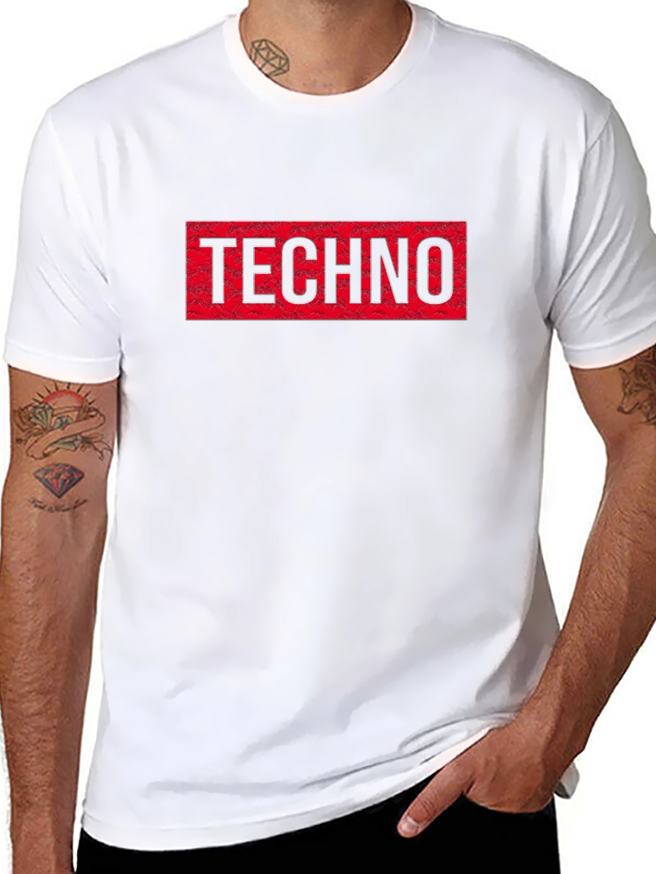 Techno T-Shirt: Red Diamond Plate Graphic