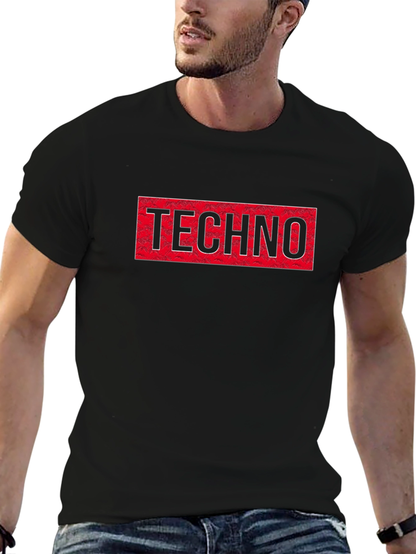 Techno T-Shirt: Red Diamond Plate Graphic
