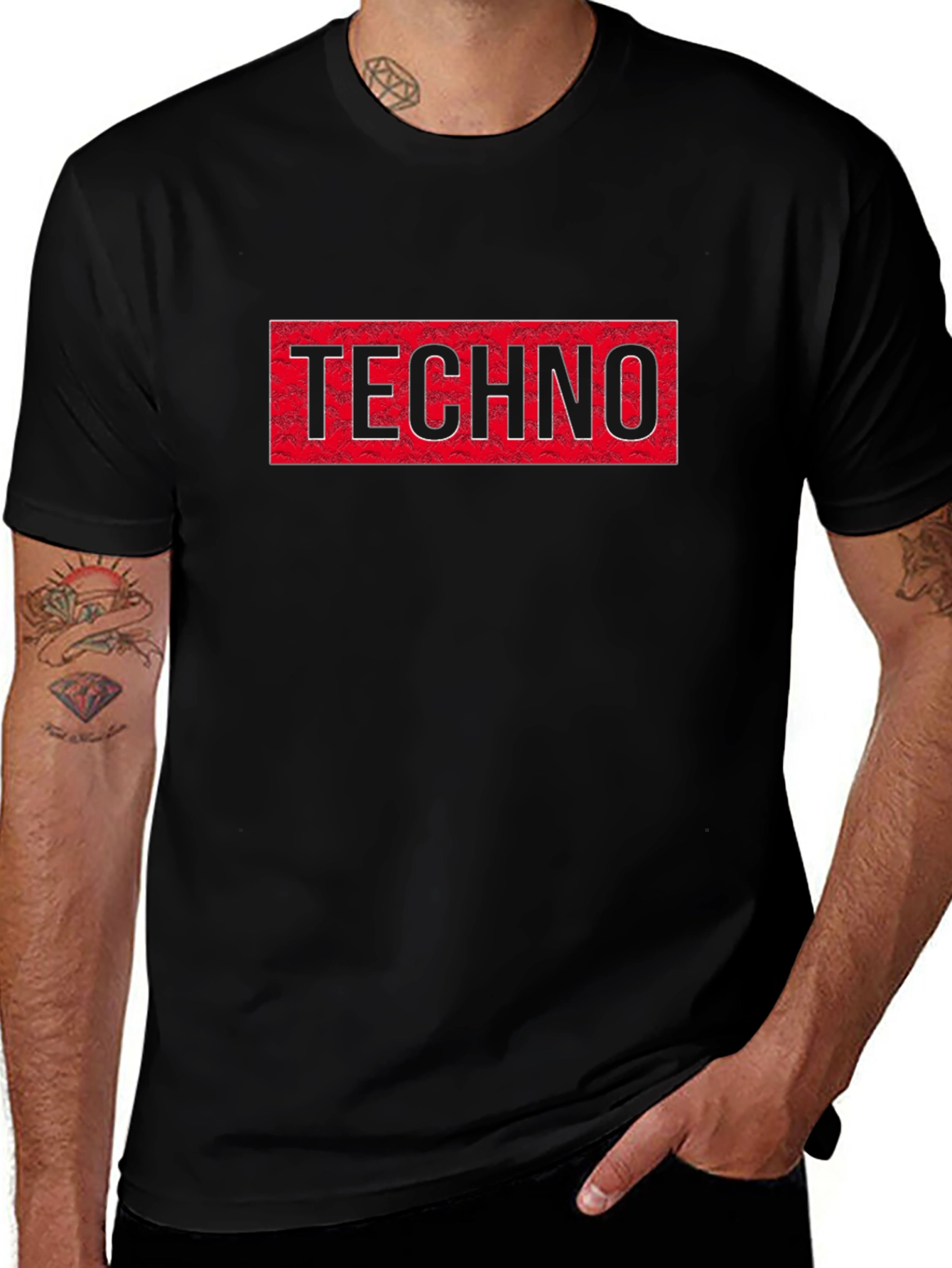 Techno T-Shirt: Red Diamond Plate Graphic