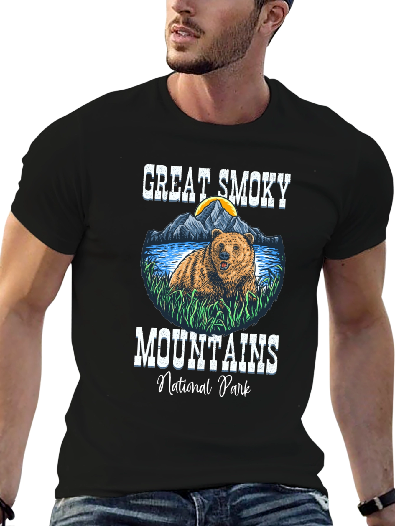 Great Smoky Mountains Bear Tee - Nature Graphic