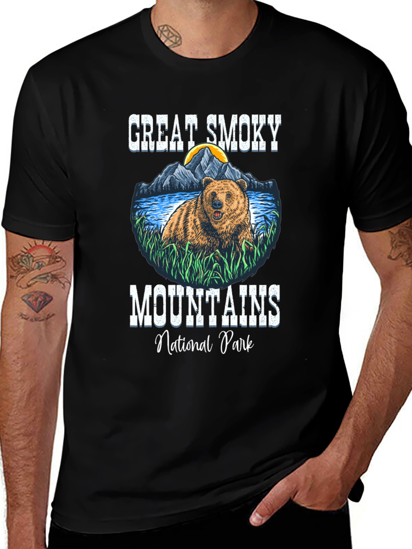 Great Smoky Mountains Bear Tee - Nature Graphic