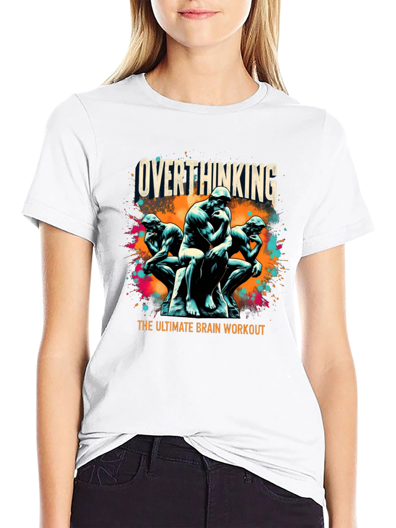 Overthinking Brain Workout Graphic Tee - Black