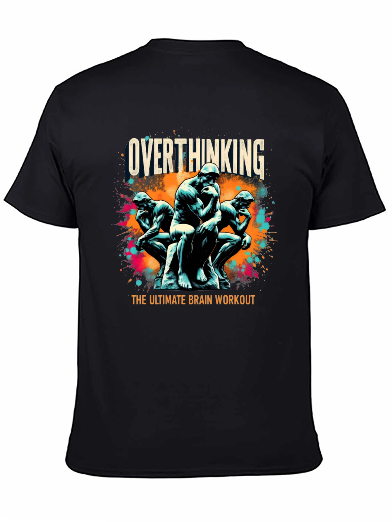 Overthinking Brain Workout Graphic Tee - Black
