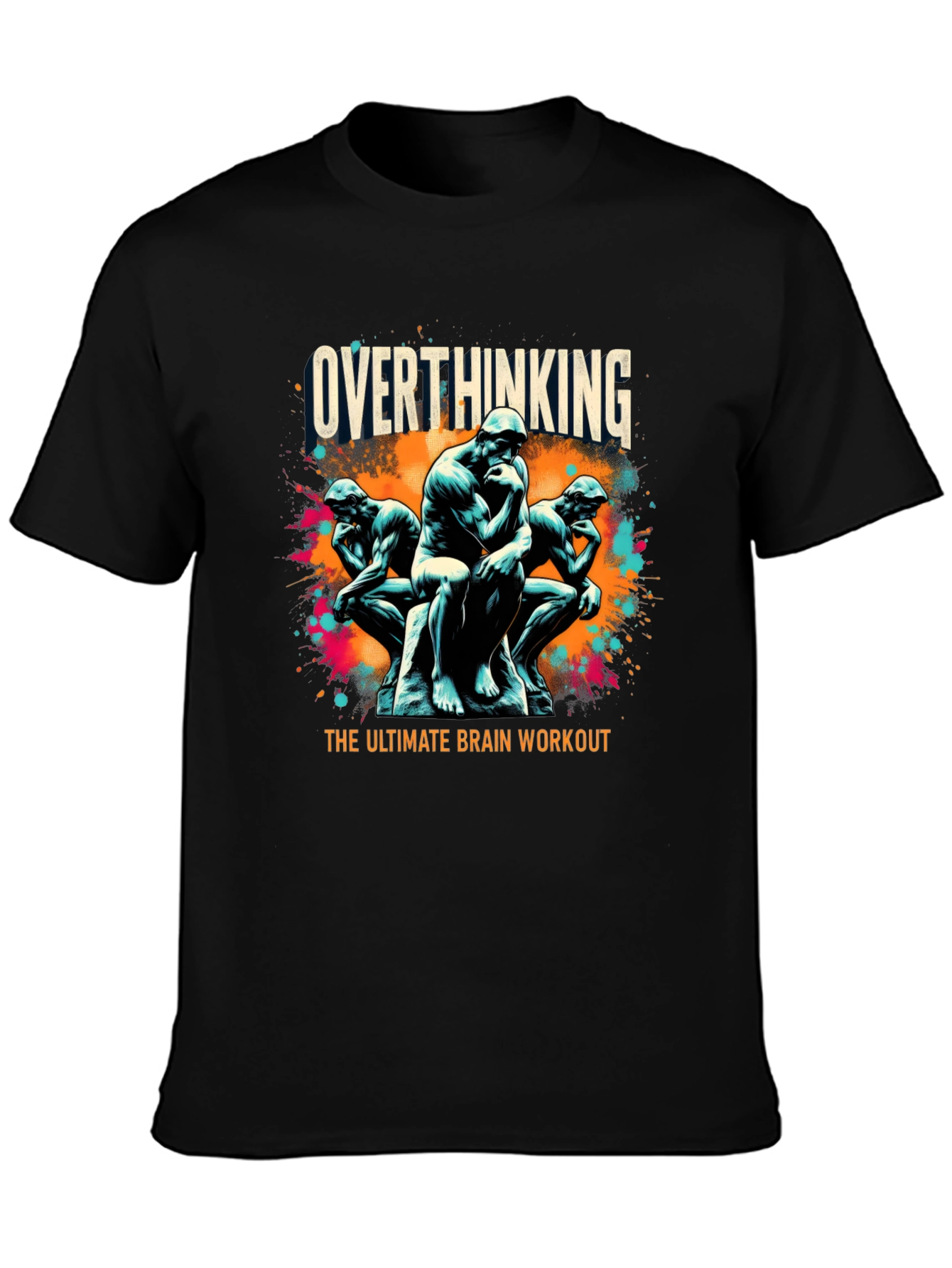 Overthinking Brain Workout Graphic Tee - Black