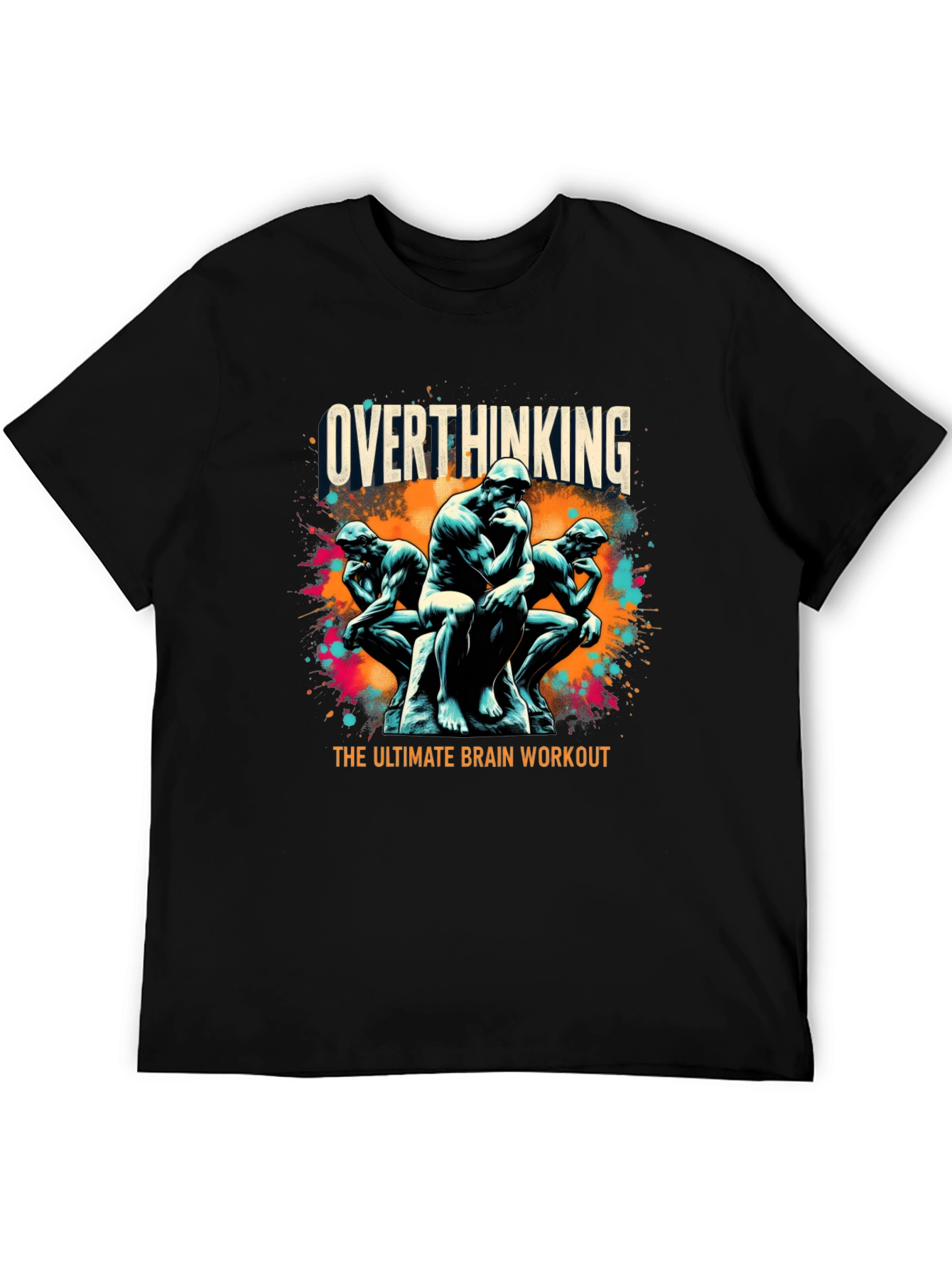 Overthinking Brain Workout Graphic Tee - Black