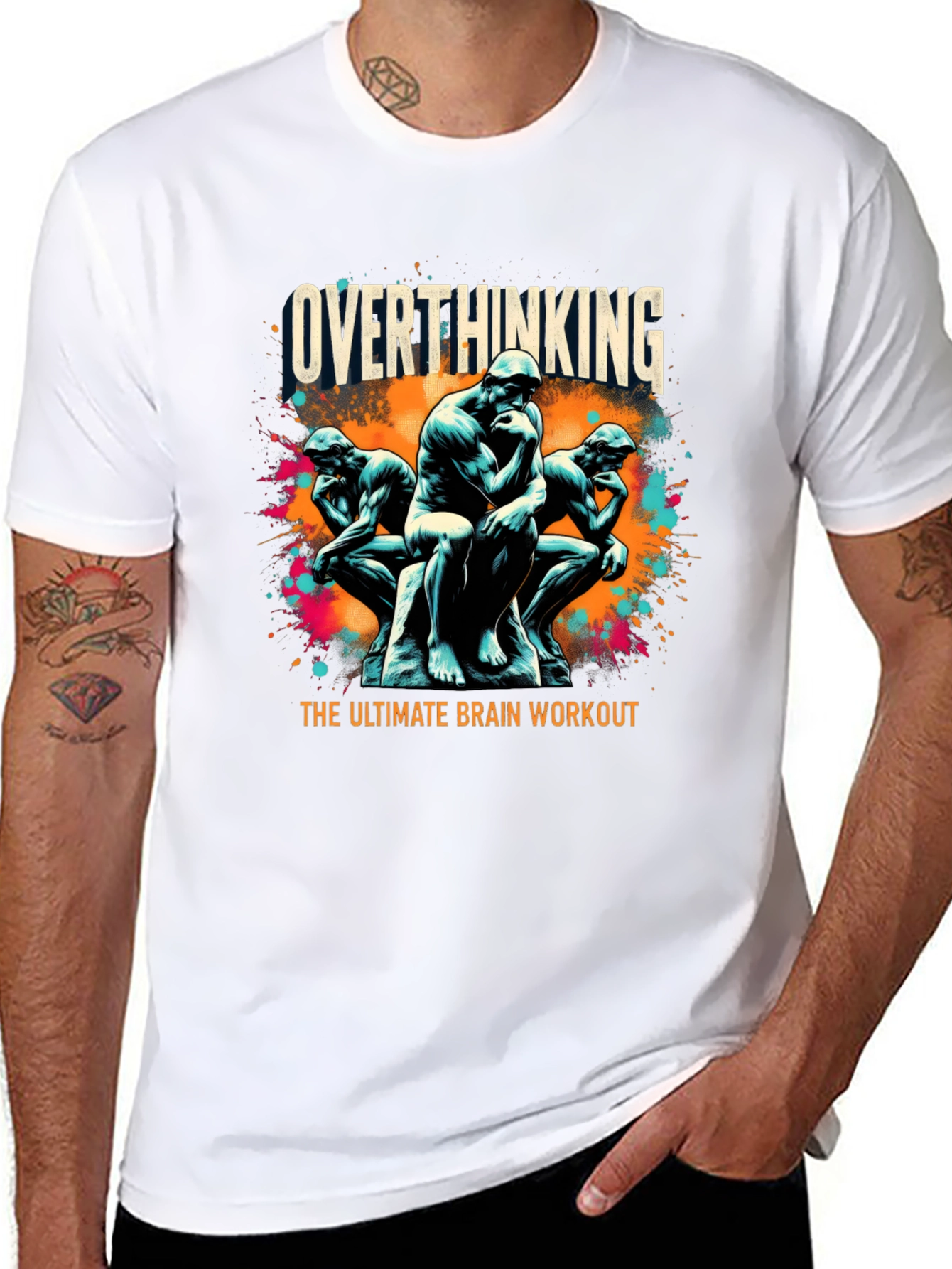 Overthinking Brain Workout Graphic Tee - Black