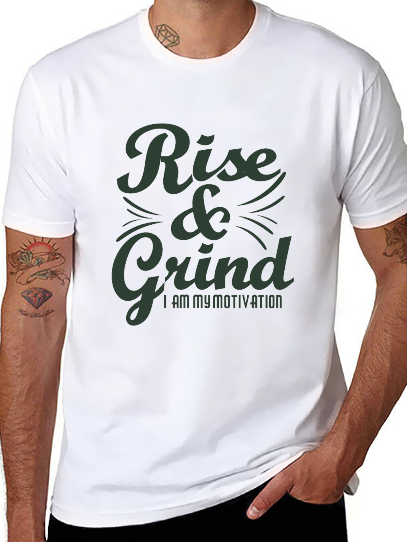 Rise & Grind Motivation T-Shirt - Black