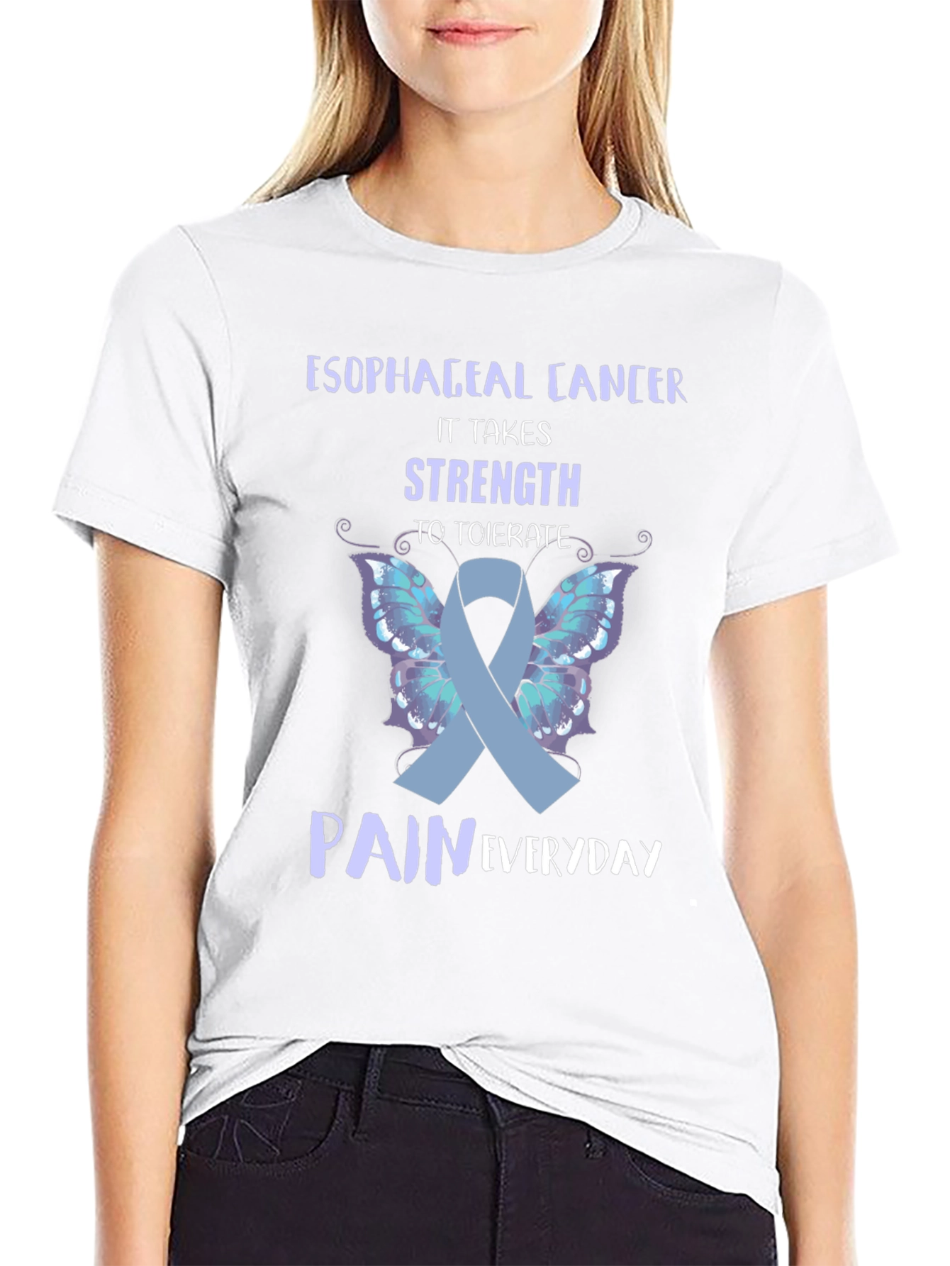 Esophageal Cancer Awareness Ribbon T-Shirt