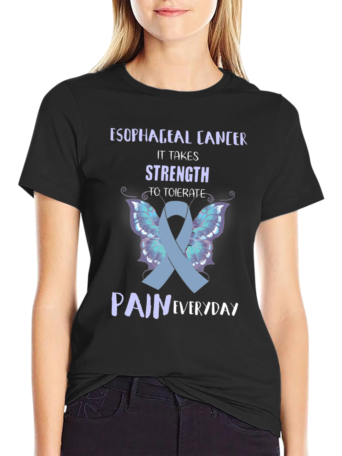 Esophageal Cancer Awareness Ribbon T-Shirt