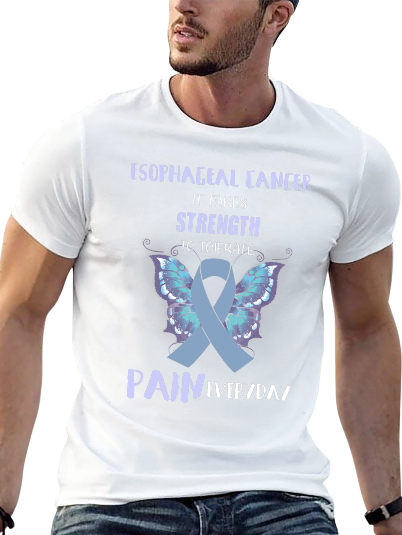 Esophageal Cancer Awareness Ribbon T-Shirt
