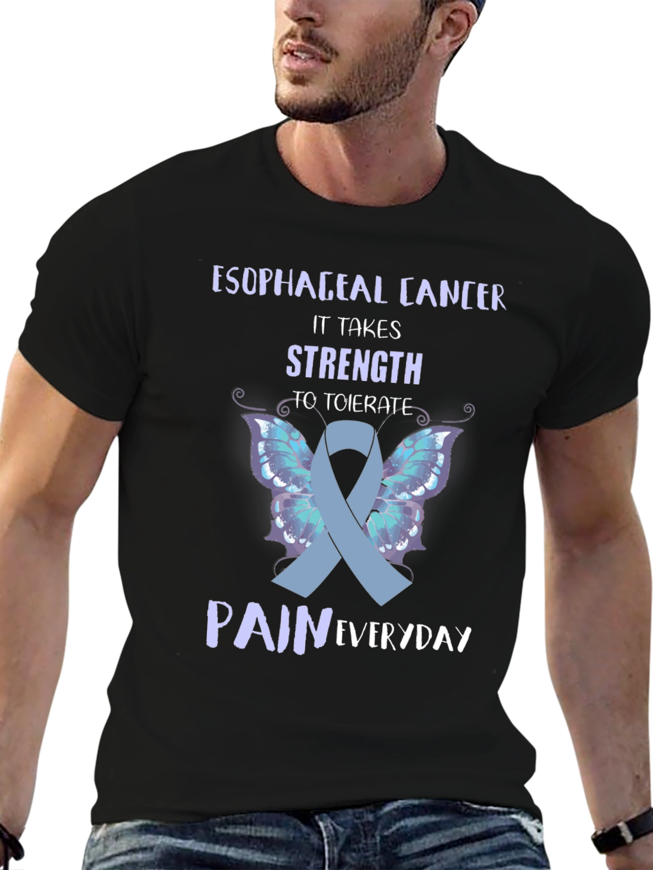 Esophageal Cancer Awareness Ribbon T-Shirt