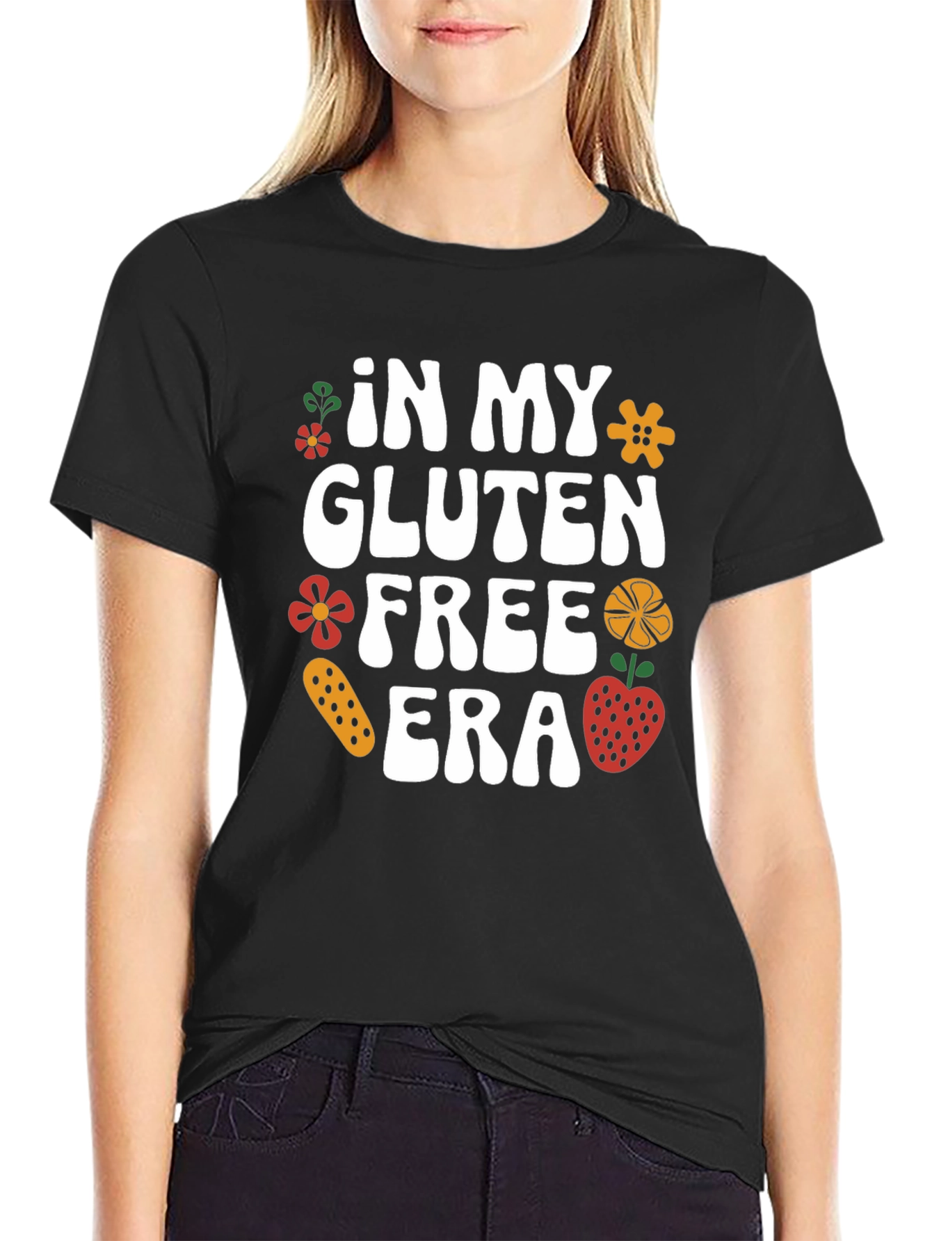 Gluten Free Era Black Graphic T-Shirt