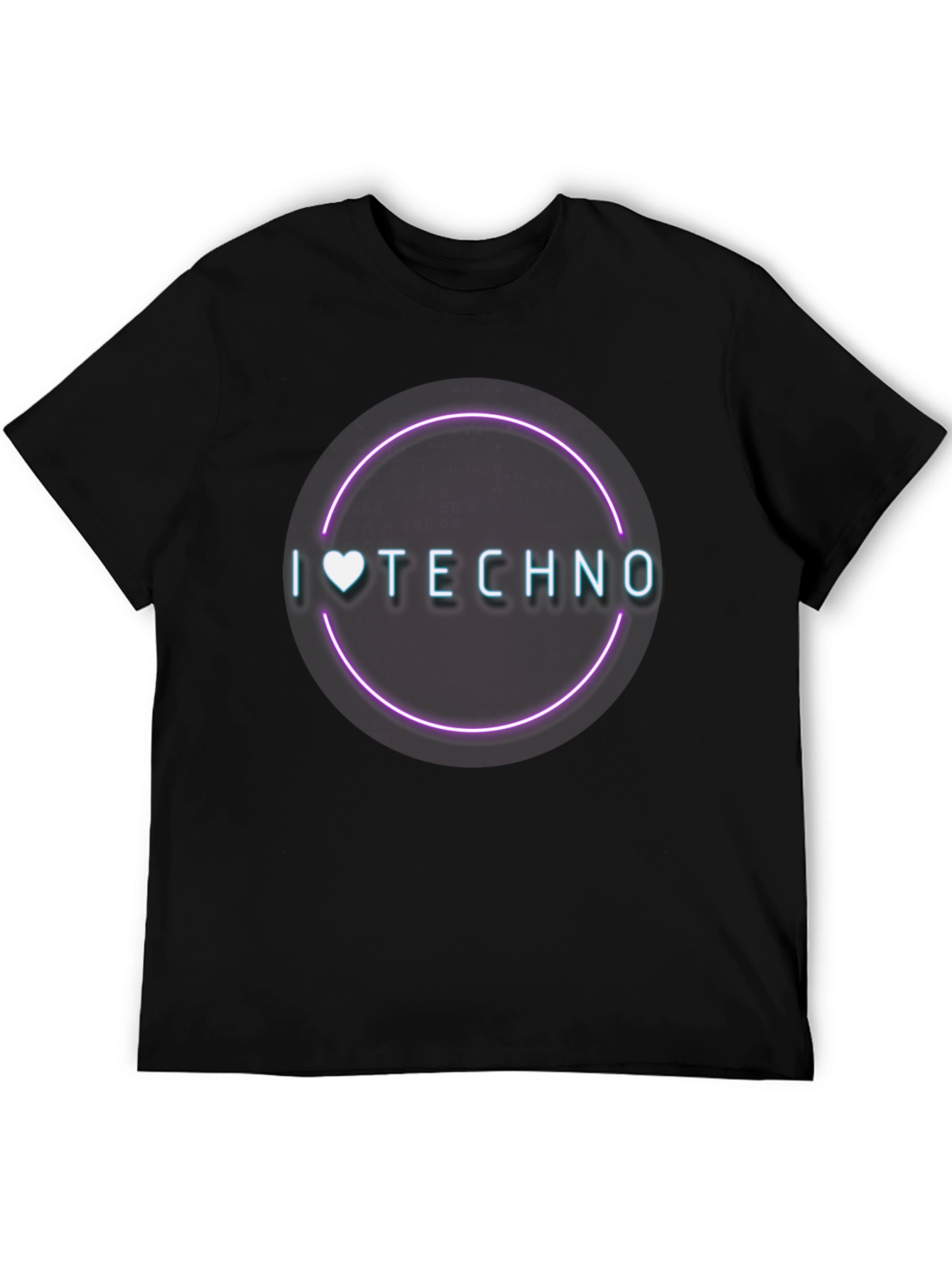 I Love Techno T-Shirt - Neon Circle Graphic Tee