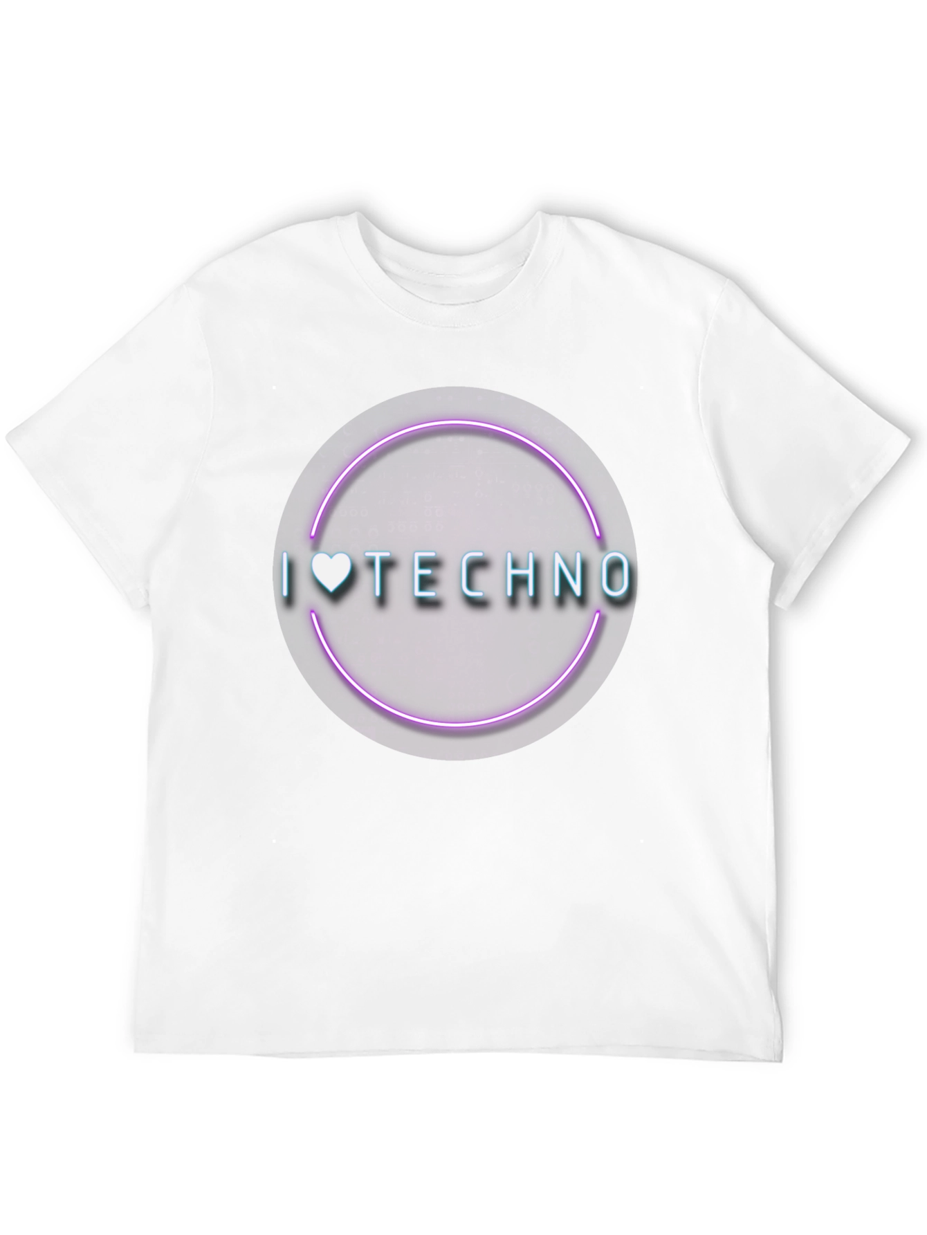 I Love Techno T-Shirt - Neon Circle Graphic Tee