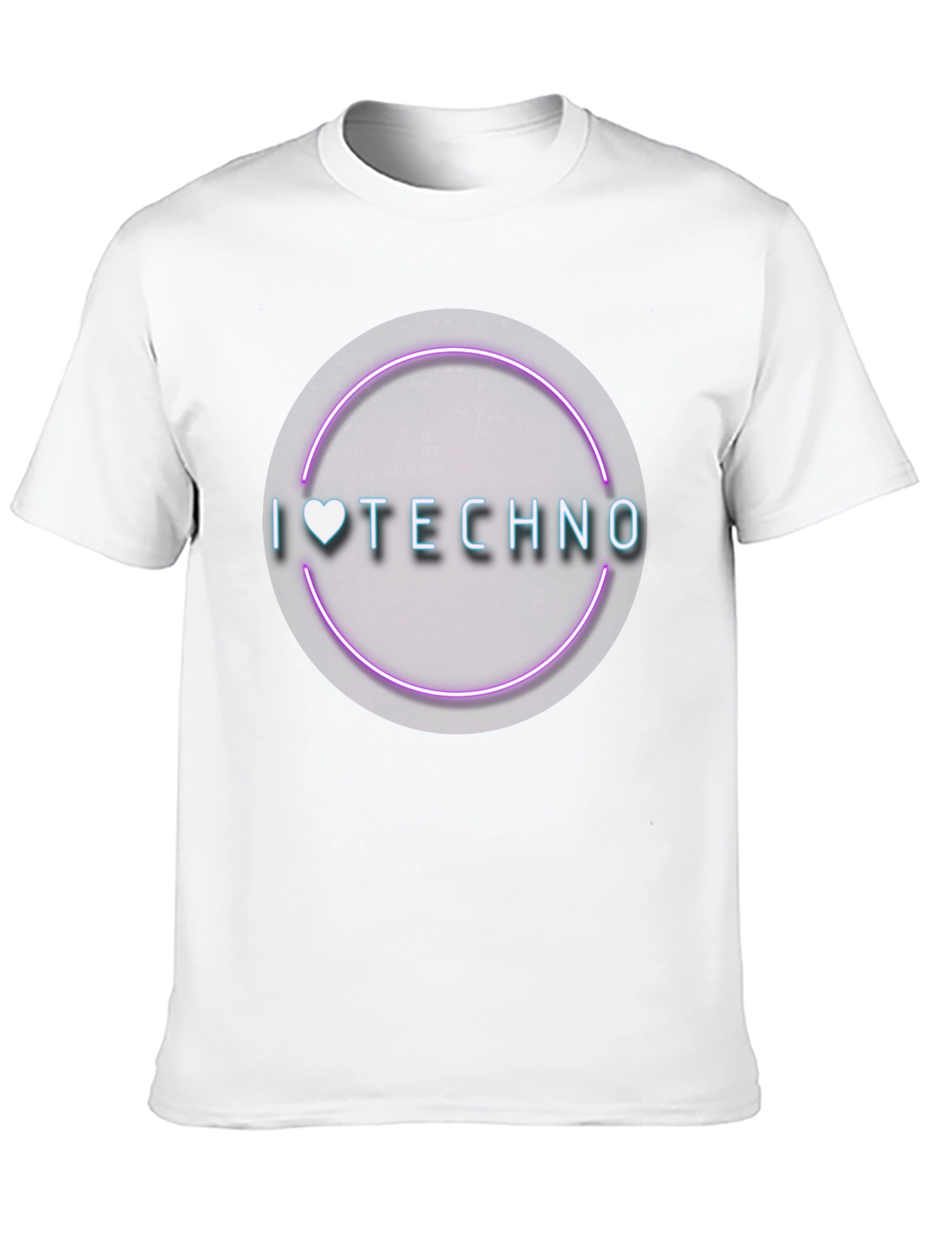 I Love Techno T-Shirt - Neon Circle Graphic Tee