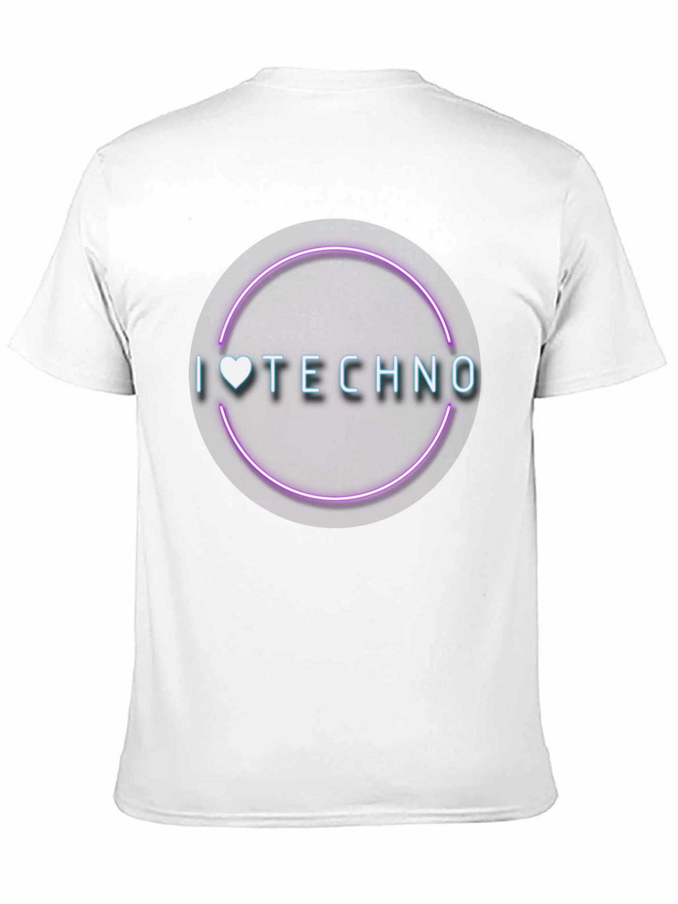 I Love Techno T-Shirt - Neon Circle Graphic Tee