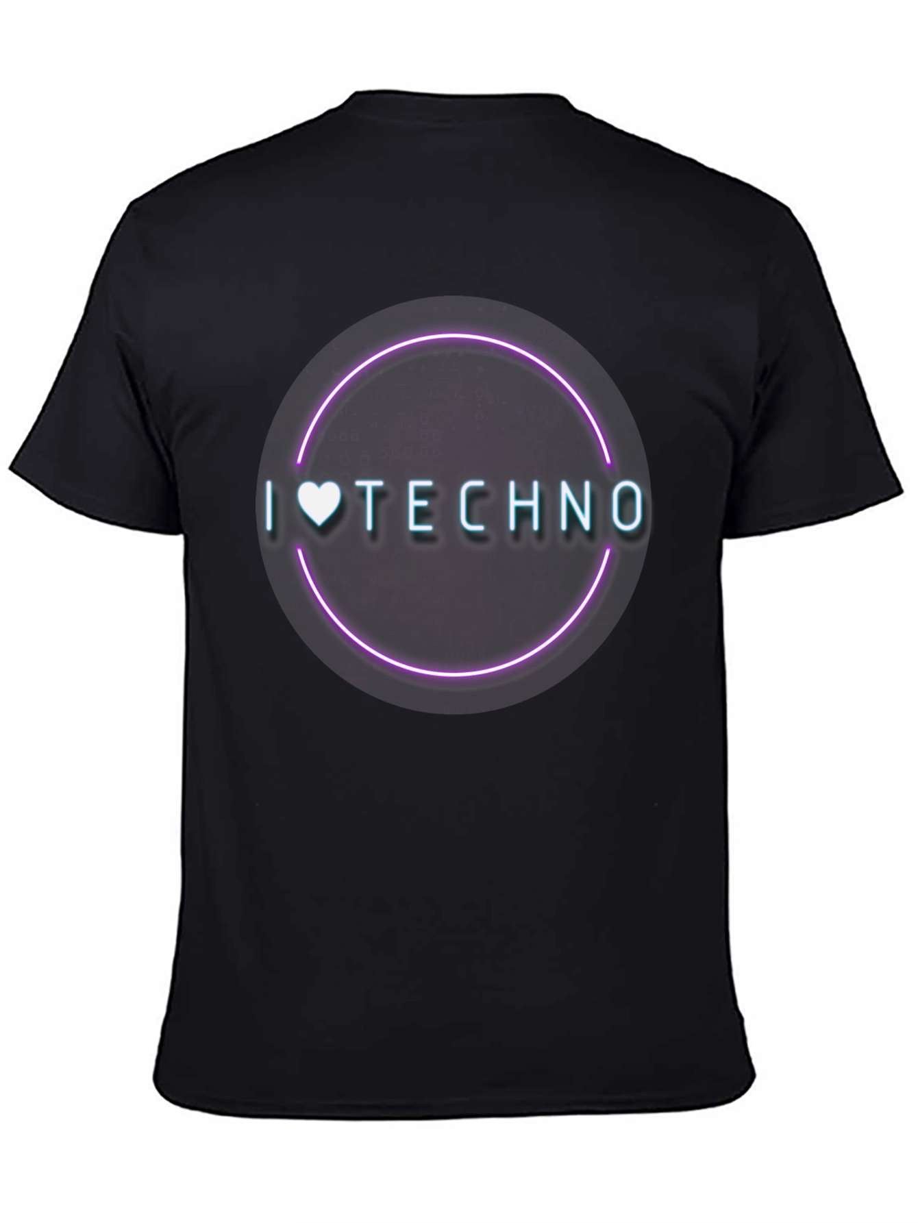 I Love Techno T-Shirt - Neon Circle Graphic Tee