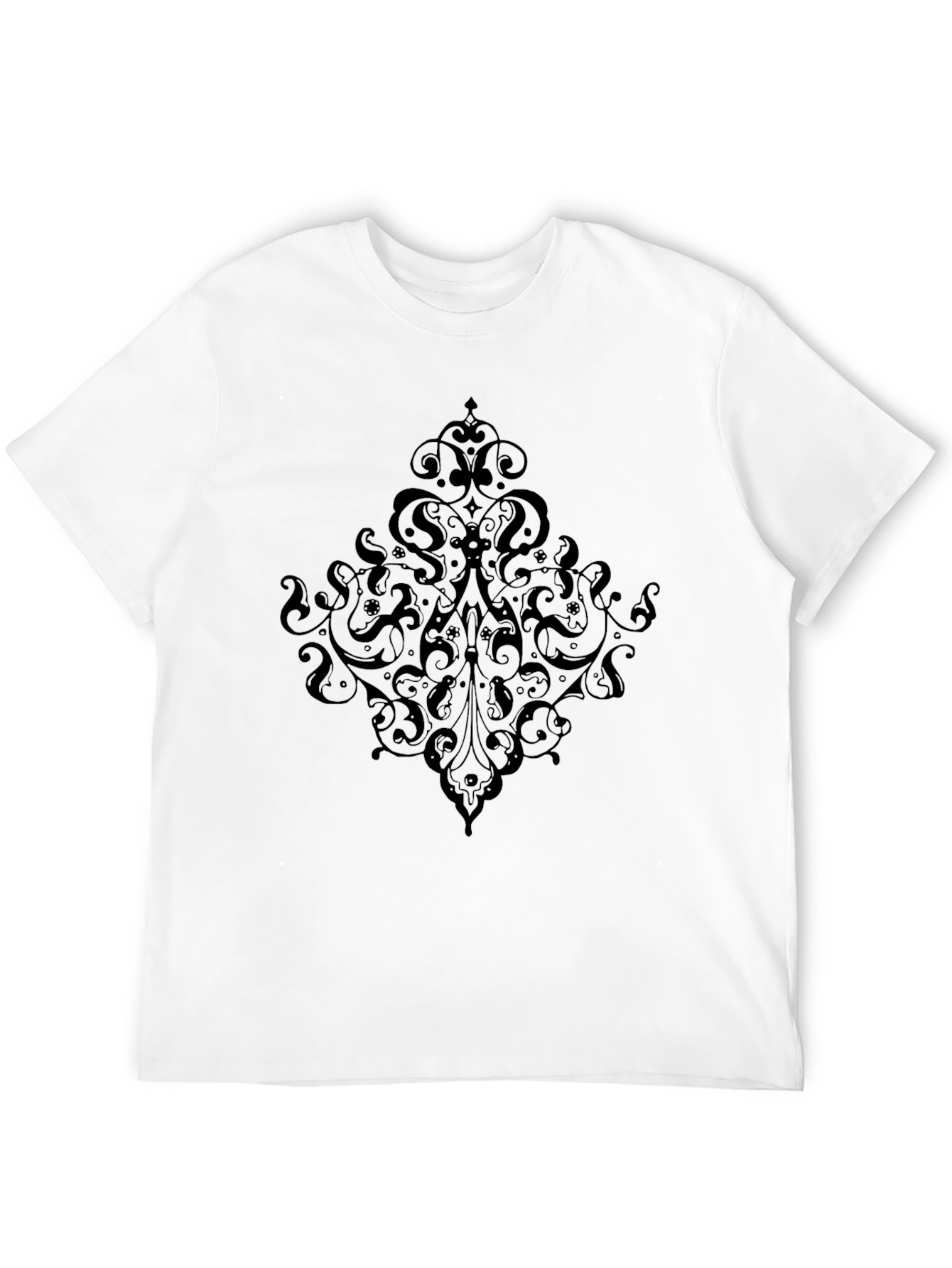 Elegant Black T-Shirt with Ornate Design