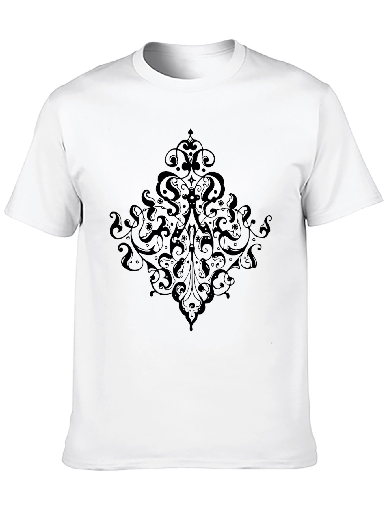 Elegant Black T-Shirt with Ornate Design