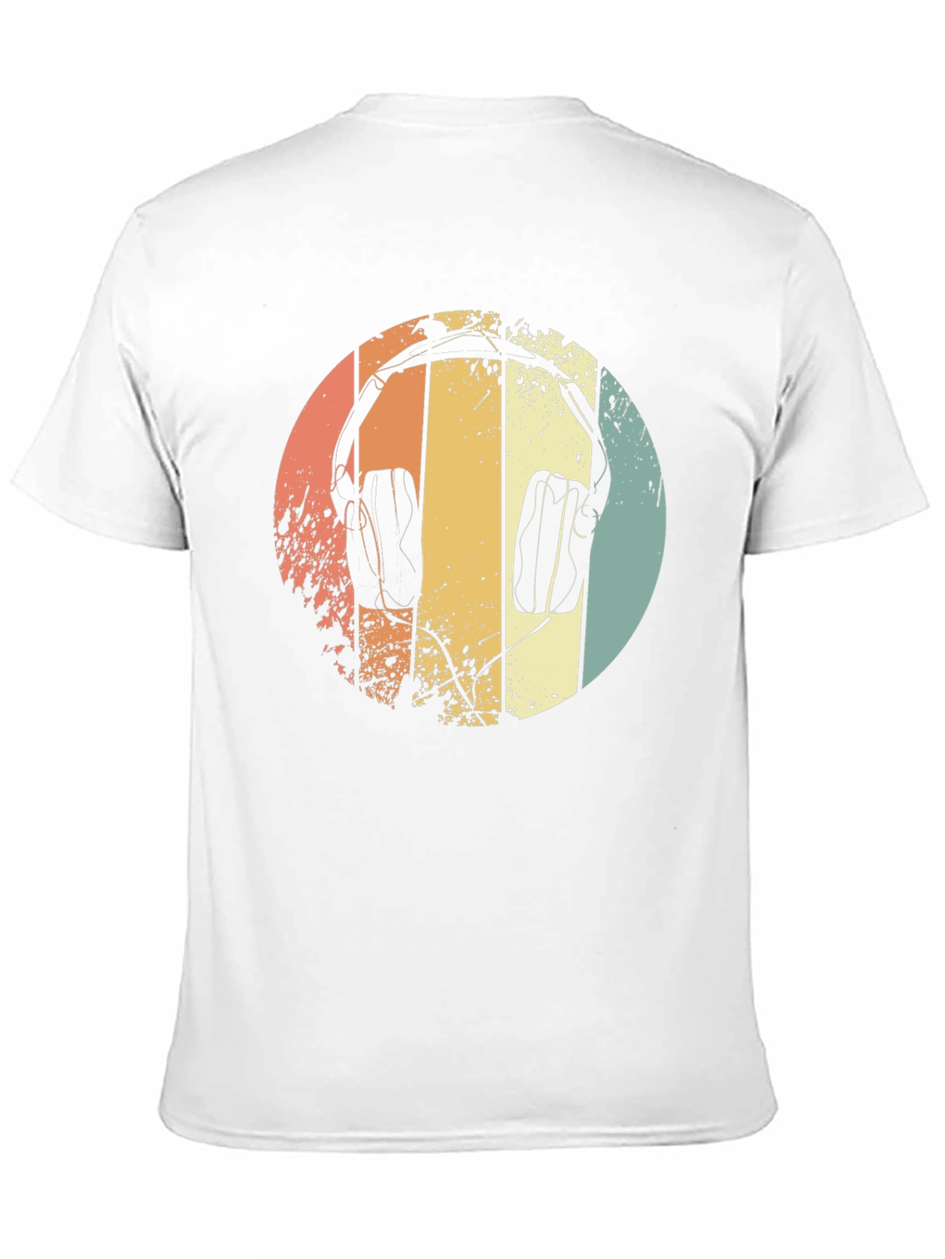 Retro Headphones Graphic Tee - Black Cotton T-Shirt