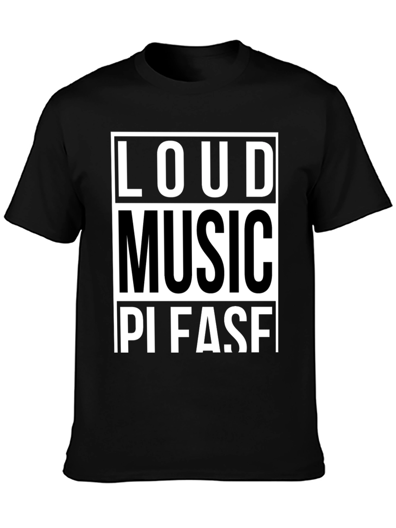 Loud Music Please Graphic Tee - Black