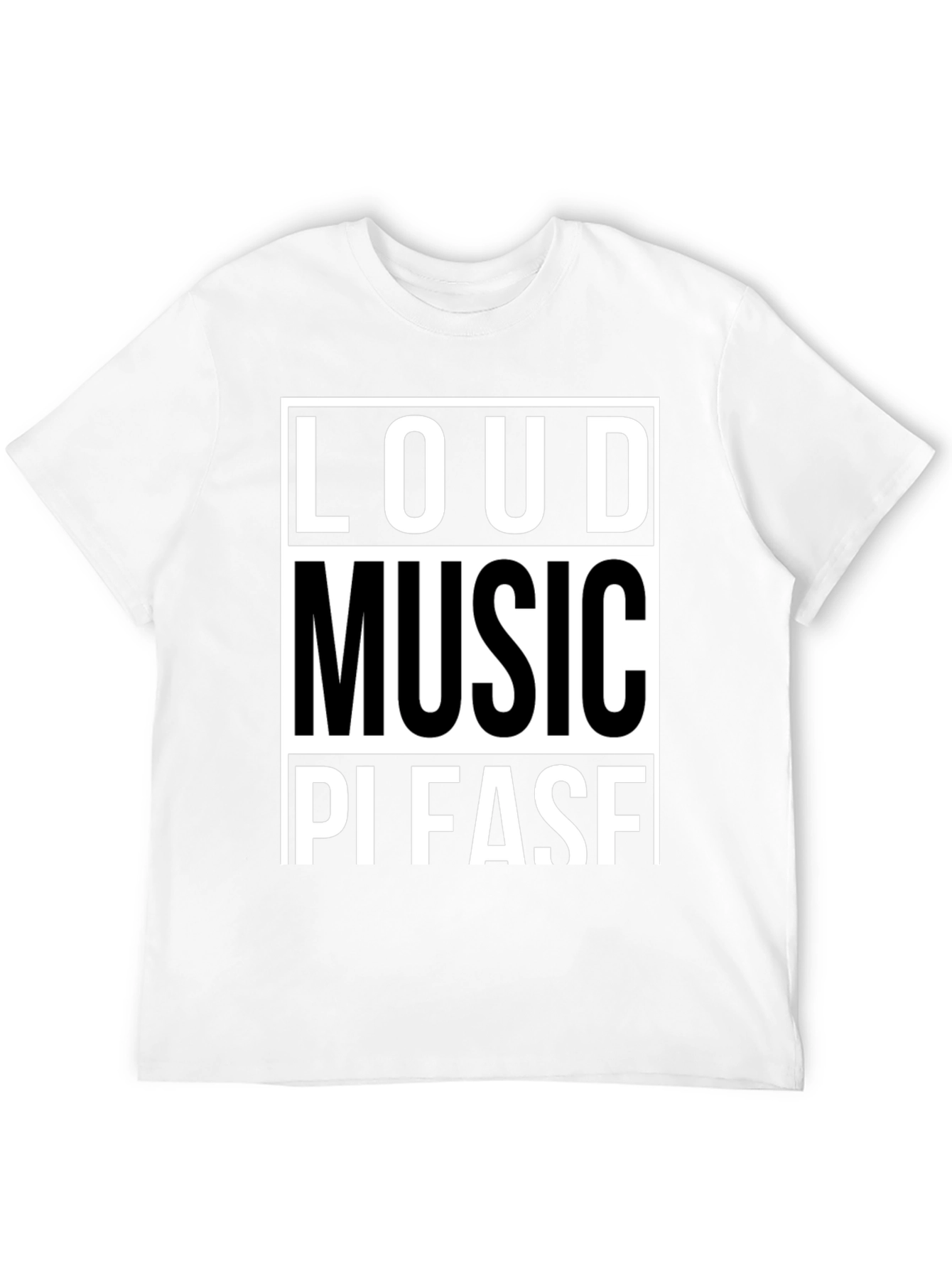 Loud Music Please Graphic Tee - Black