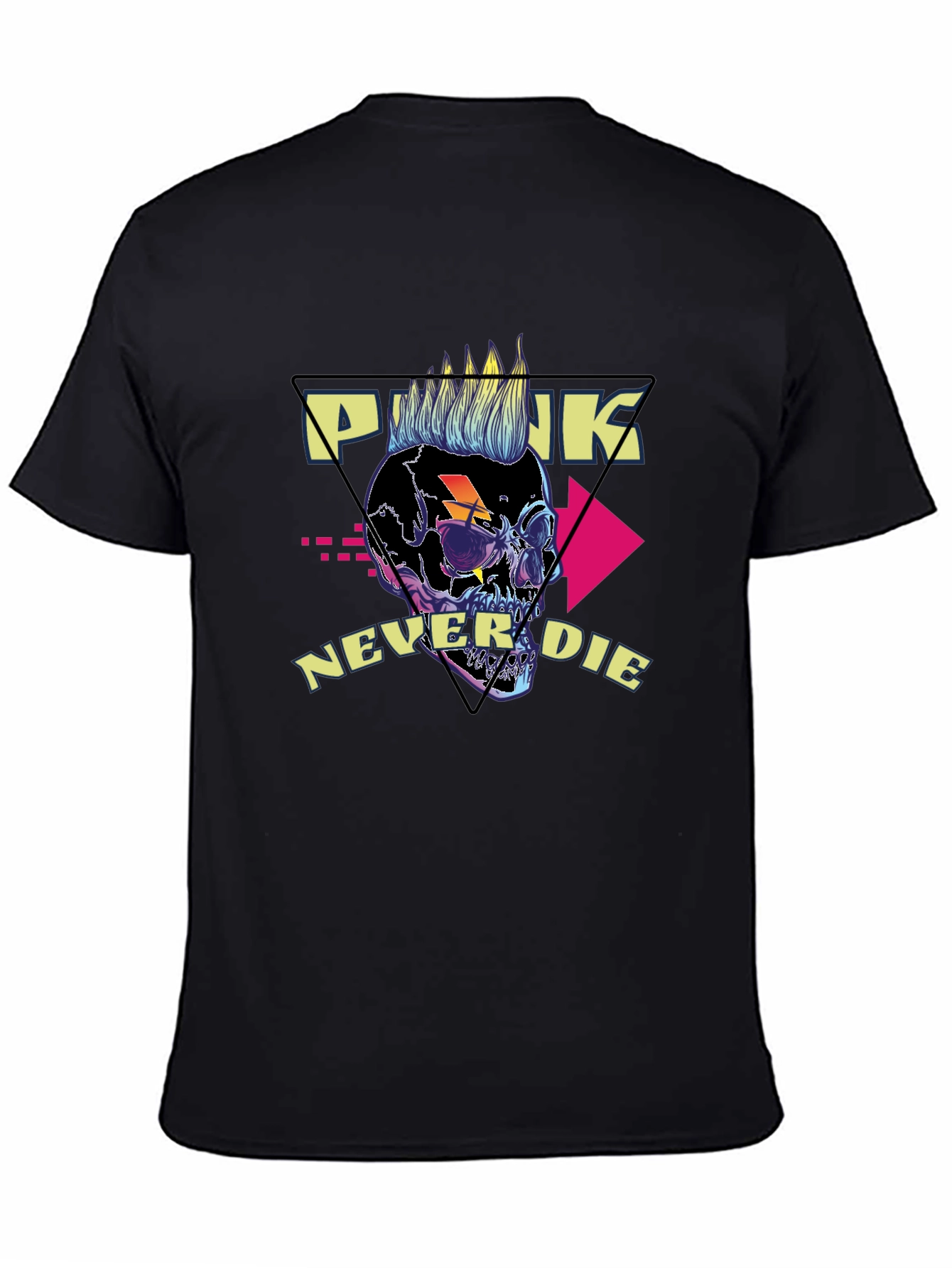 Punk Never Die Graphic Tee - Skull Design