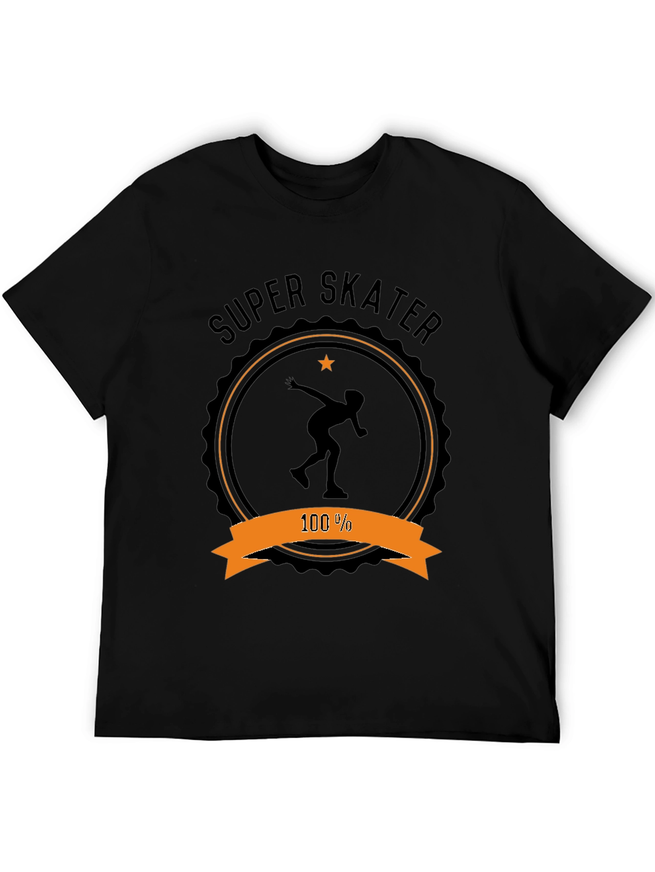 Super Skater Graphic Tee - Black Cotton T-Shirt