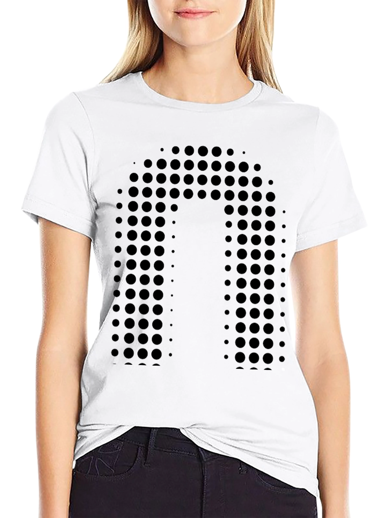 Abstract Polka Dot Design Black T-Shirt