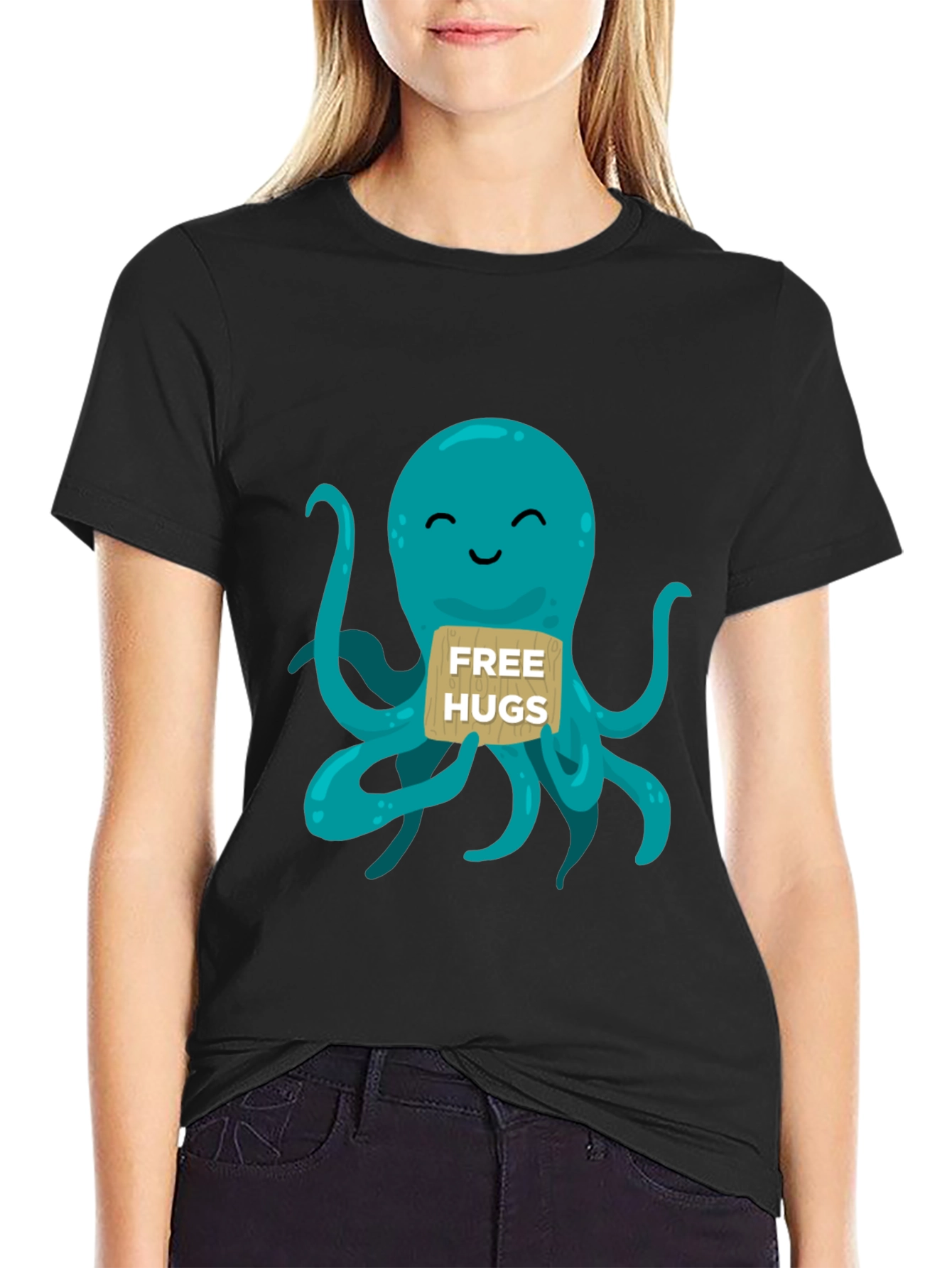 Cute Octopus Free Hugs Graphic T-Shirt