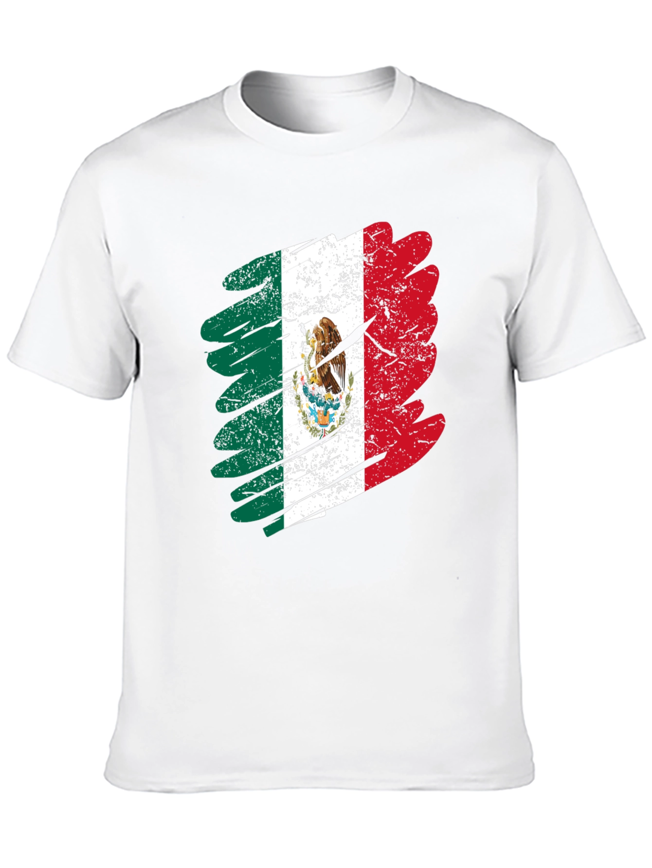 Distressed Mexico Flag Graphic T-Shirt