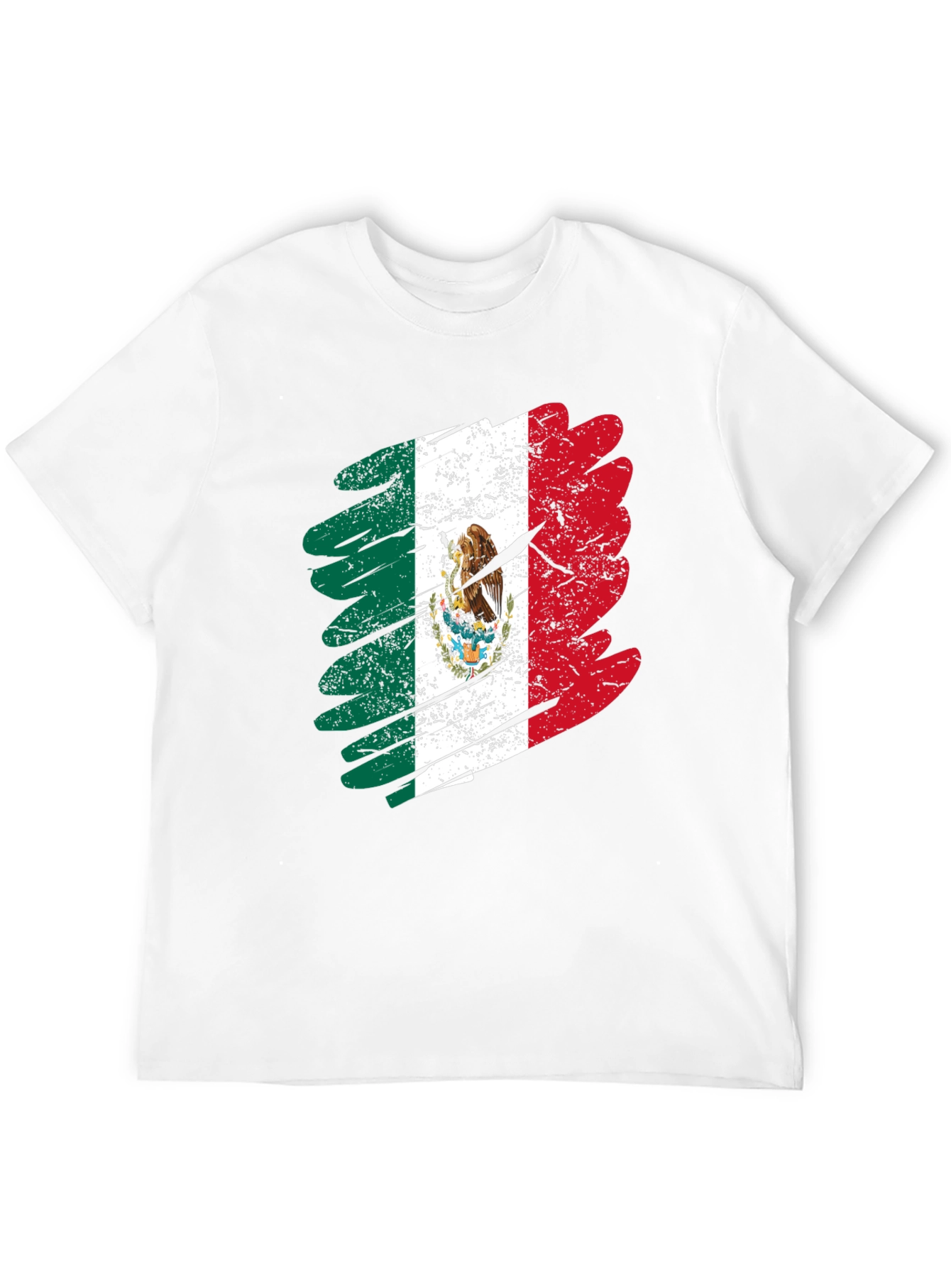 Distressed Mexico Flag Graphic T-Shirt
