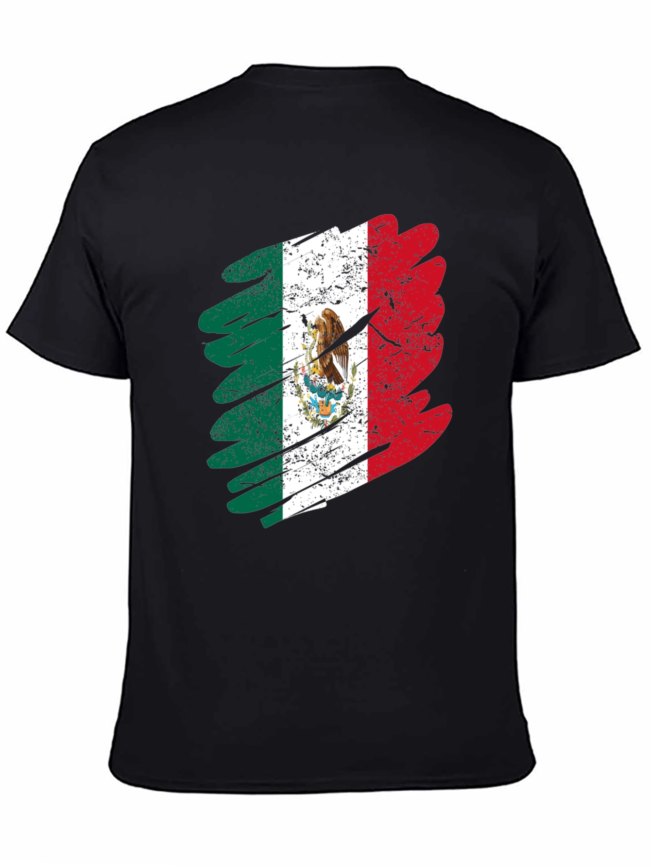 Distressed Mexico Flag Graphic T-Shirt