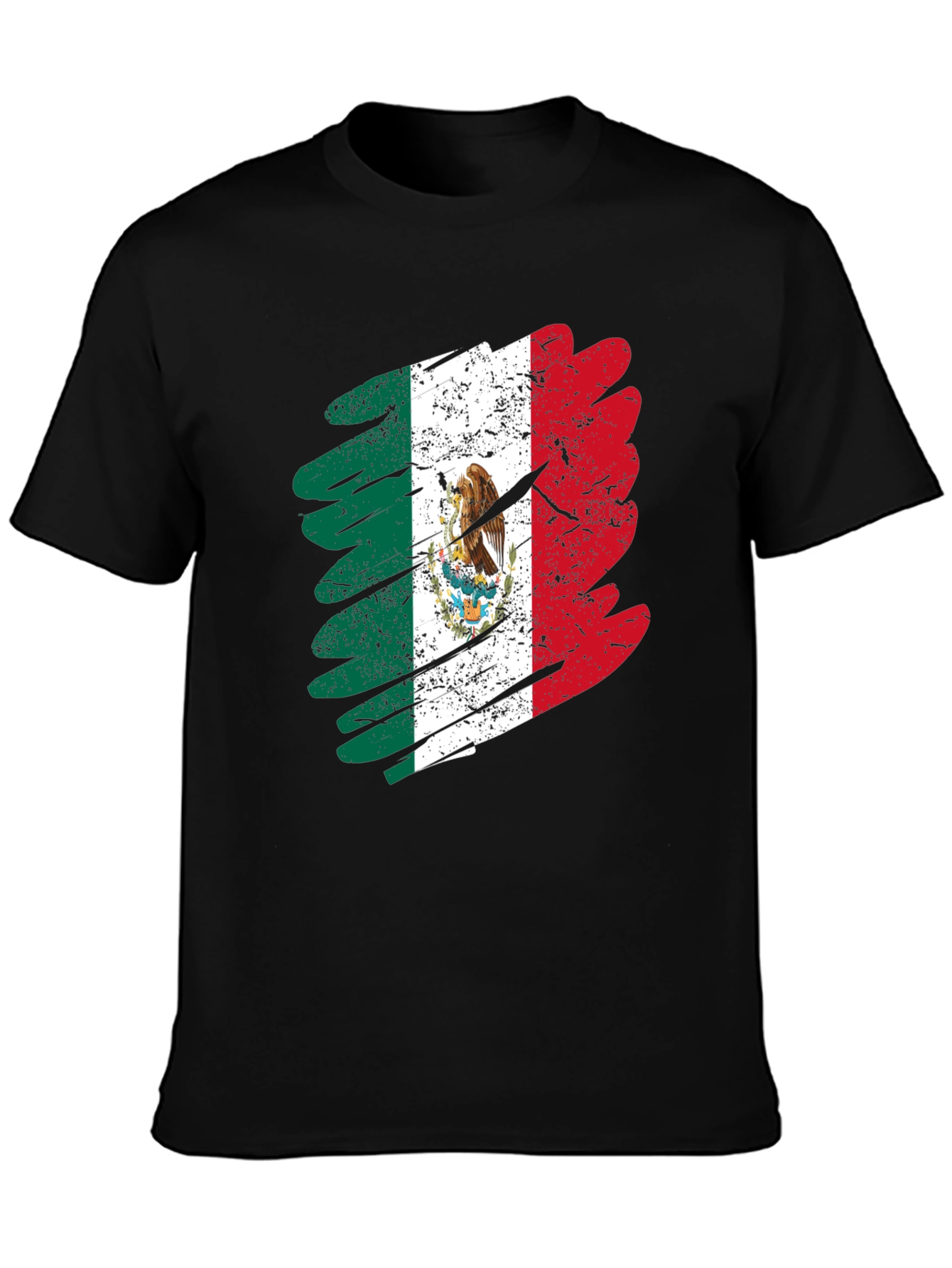 Distressed Mexico Flag Graphic T-Shirt