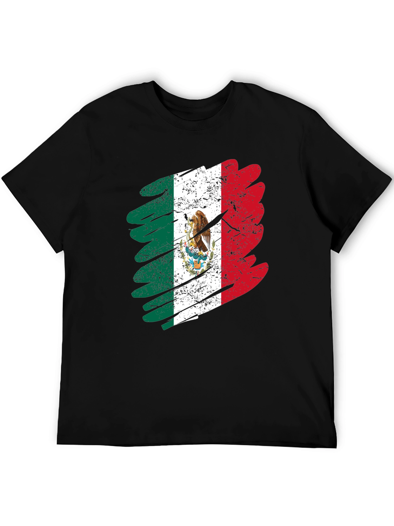 Distressed Mexico Flag Graphic T-Shirt