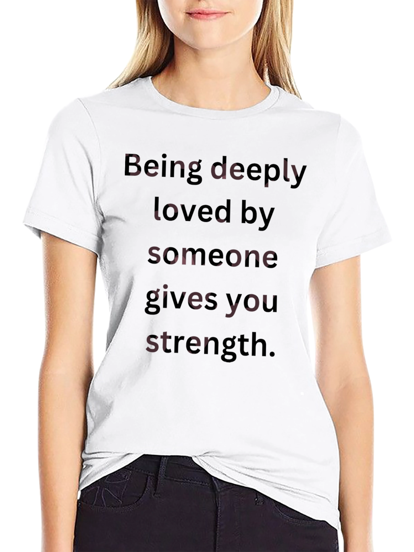 Strength Quote Tee - Deeply Loved Black T-Shirt
