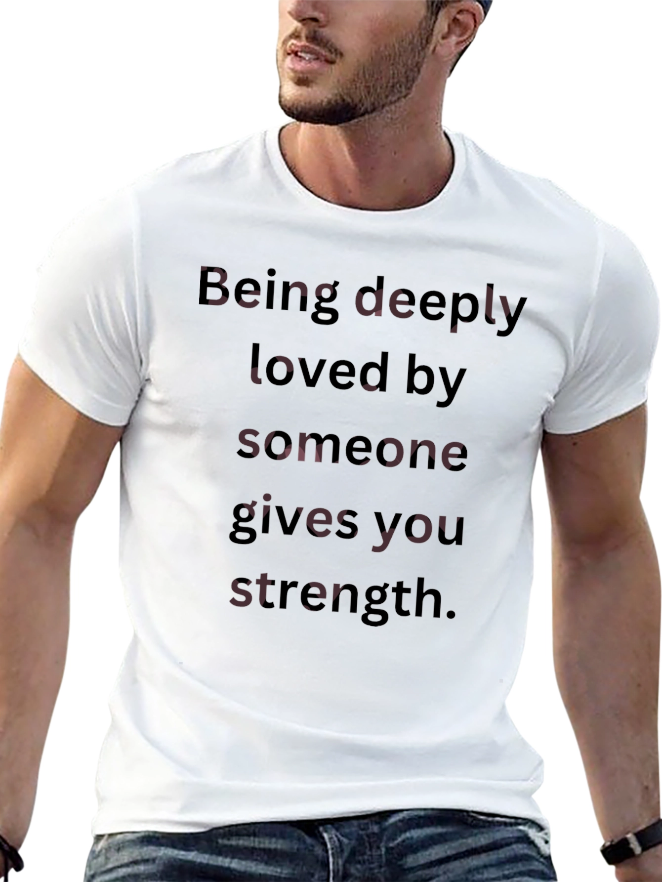 Strength Quote Tee - Deeply Loved Black T-Shirt