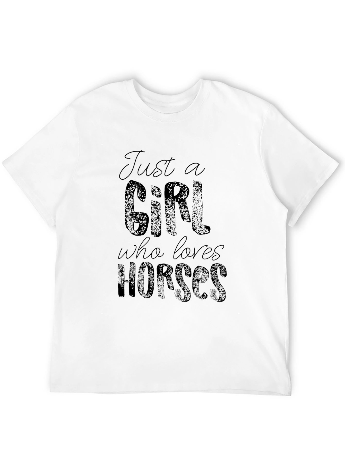 Just a Girl Who Loves Horses Black T-Shirt