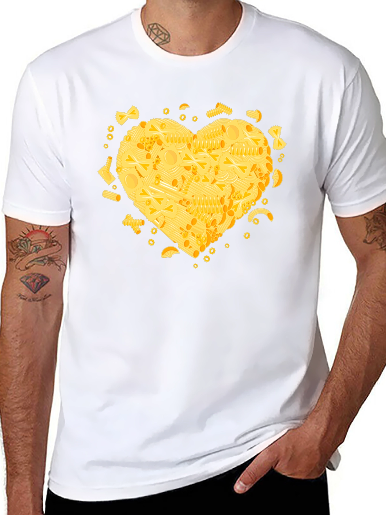 Pasta Heart T-Shirt - Foodie Love Graphic Tee
