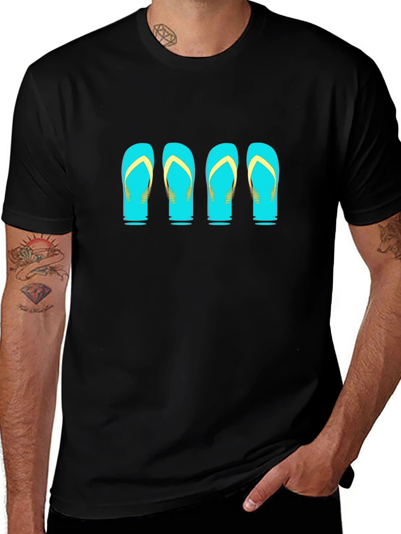 Flip Flop Graphic Tee - Black